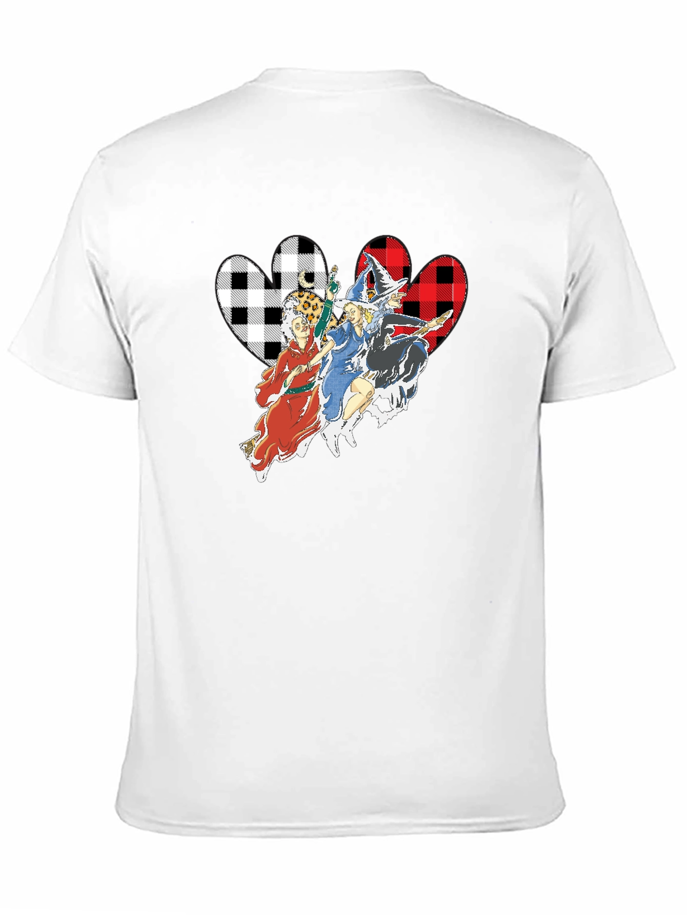 Hocus Pocus Witches Buffalo Plaid Heart Halloween T-Shirt