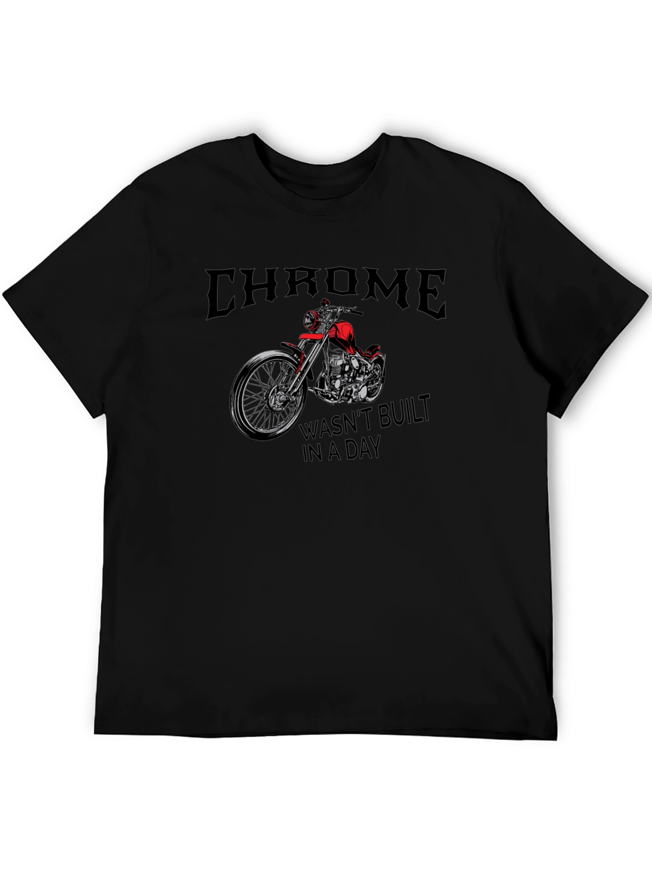 Chrome Motorcycle Graphic Tee - Classic Biker Style