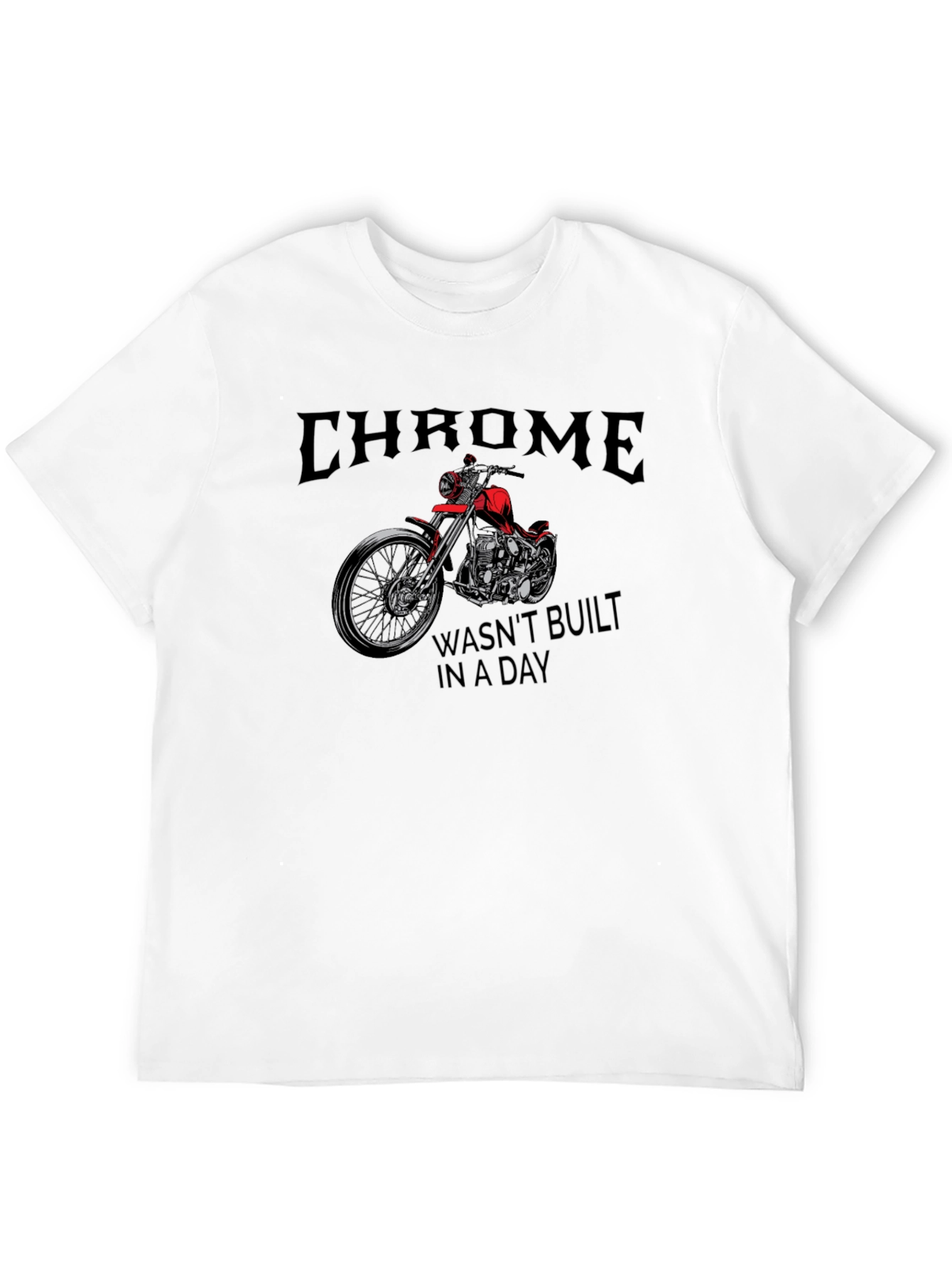 Chrome Motorcycle Graphic Tee - Classic Biker Style