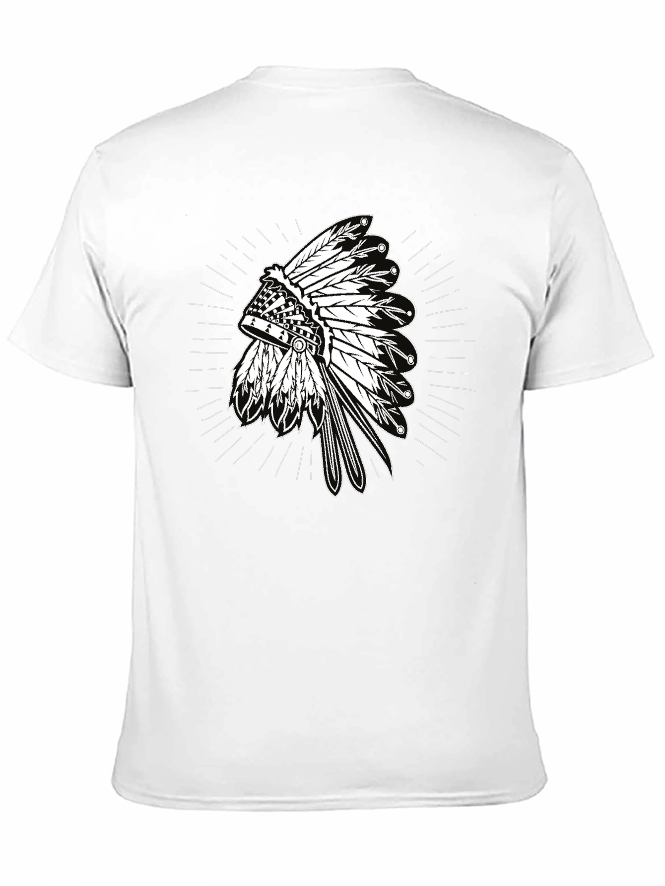 Native American Headdress Graphic Tee - Black