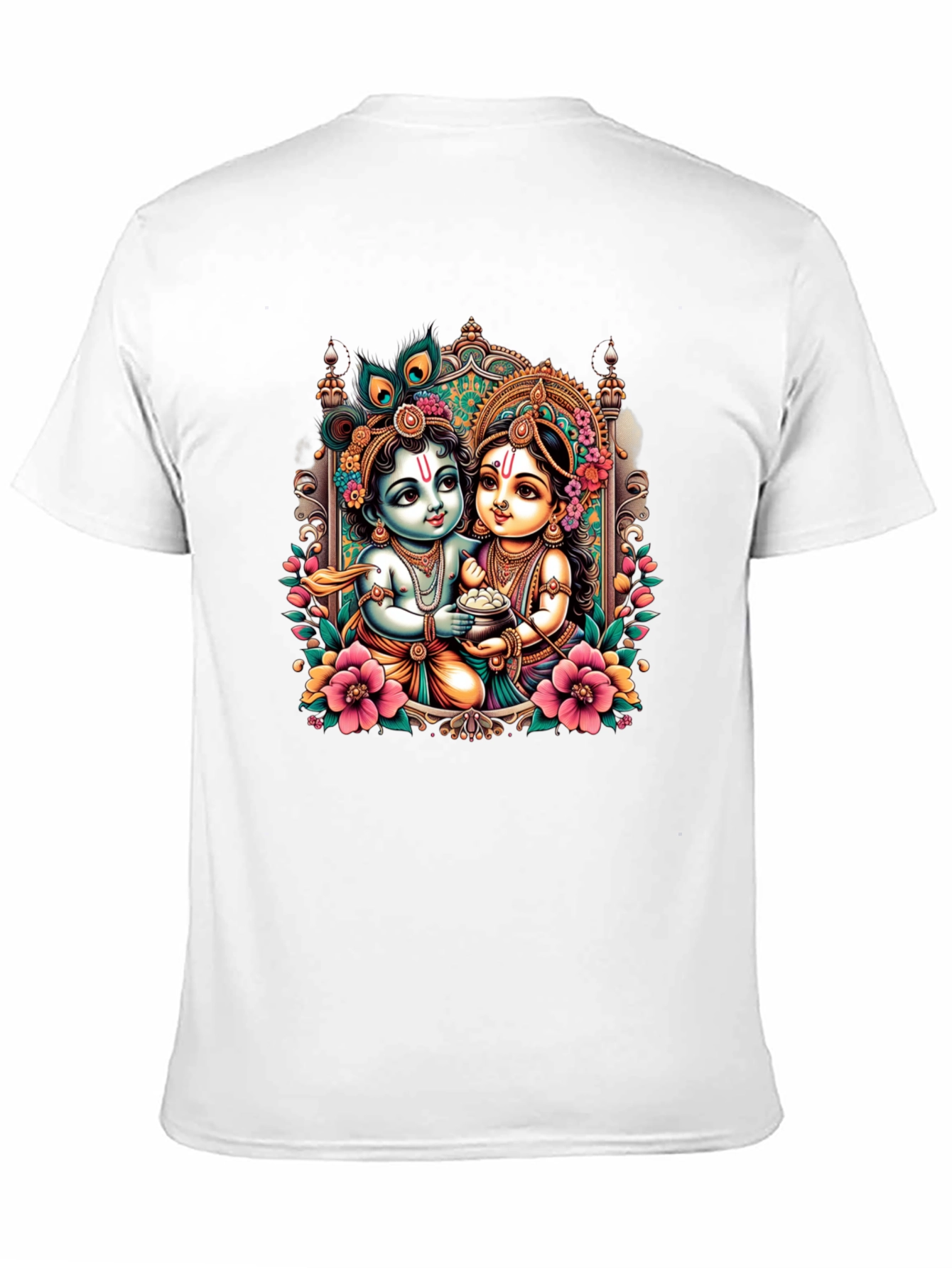 Krishna and Radha Graphic Black T-Shirt