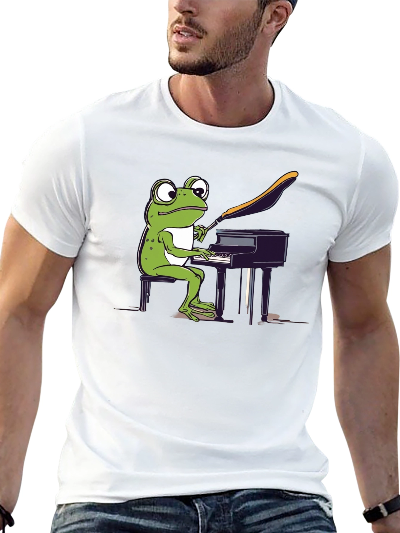 Frog Pianist Graphic Tee