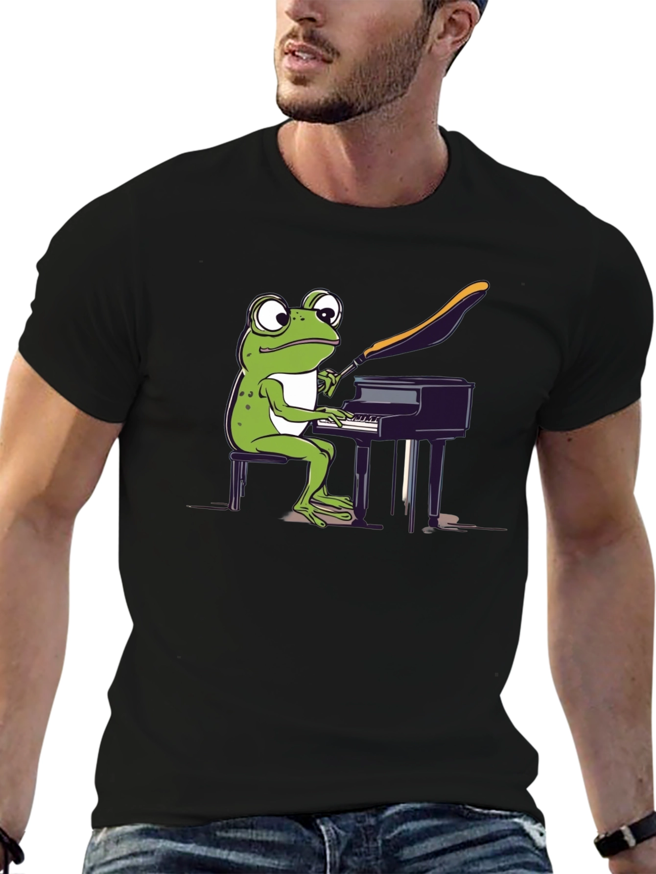 Frog Pianist Graphic Tee