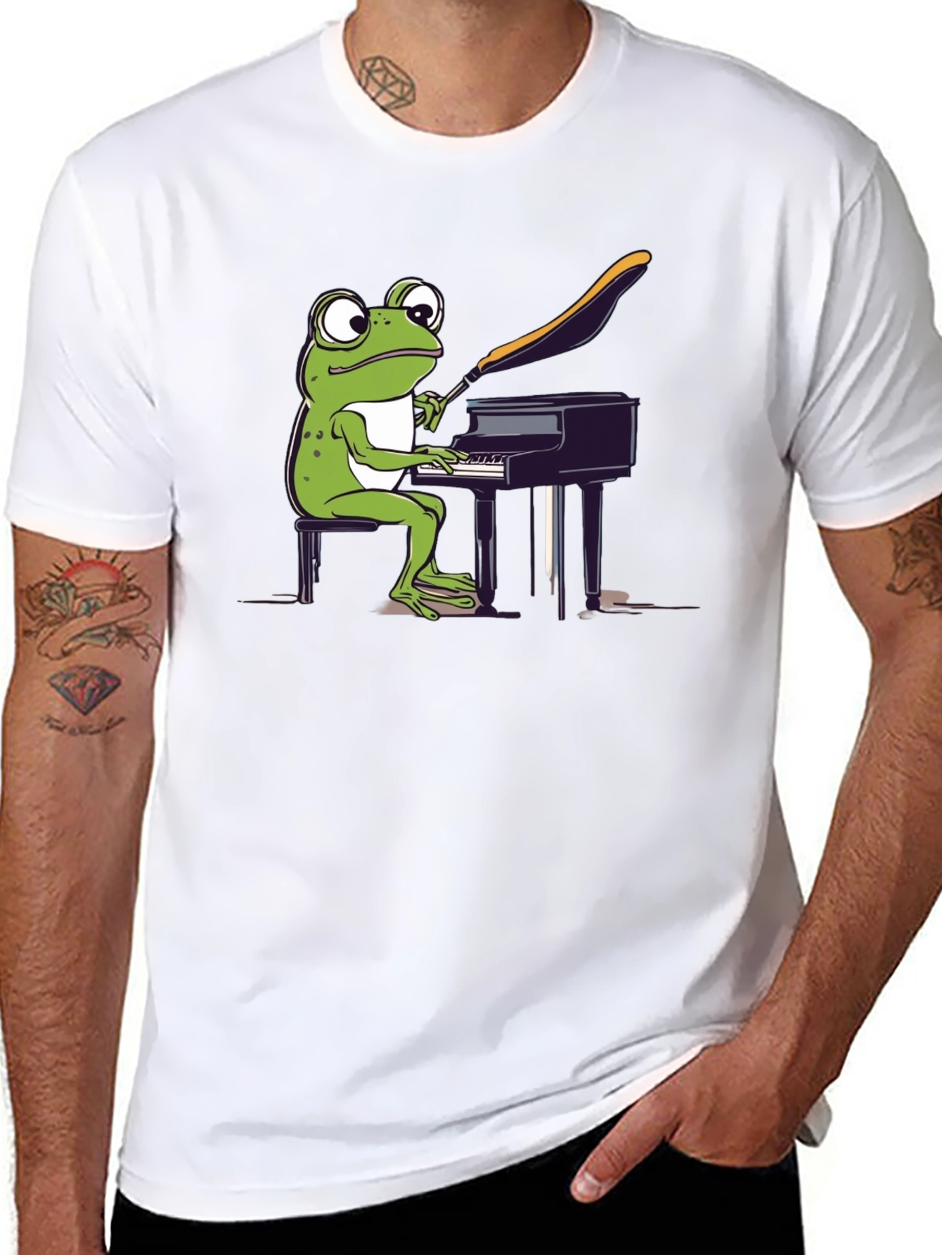 Frog Pianist Graphic Tee