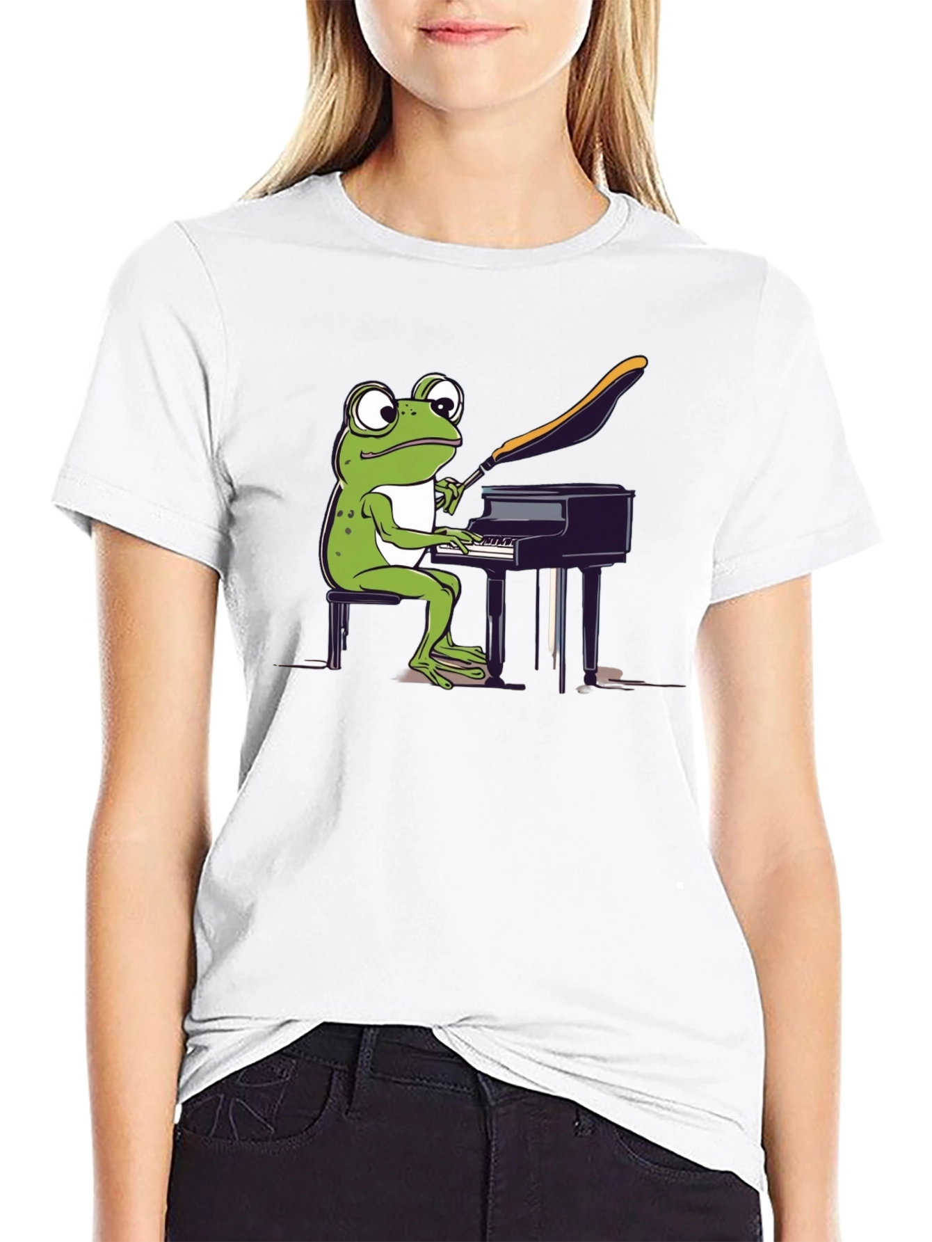 Frog Pianist Graphic Tee