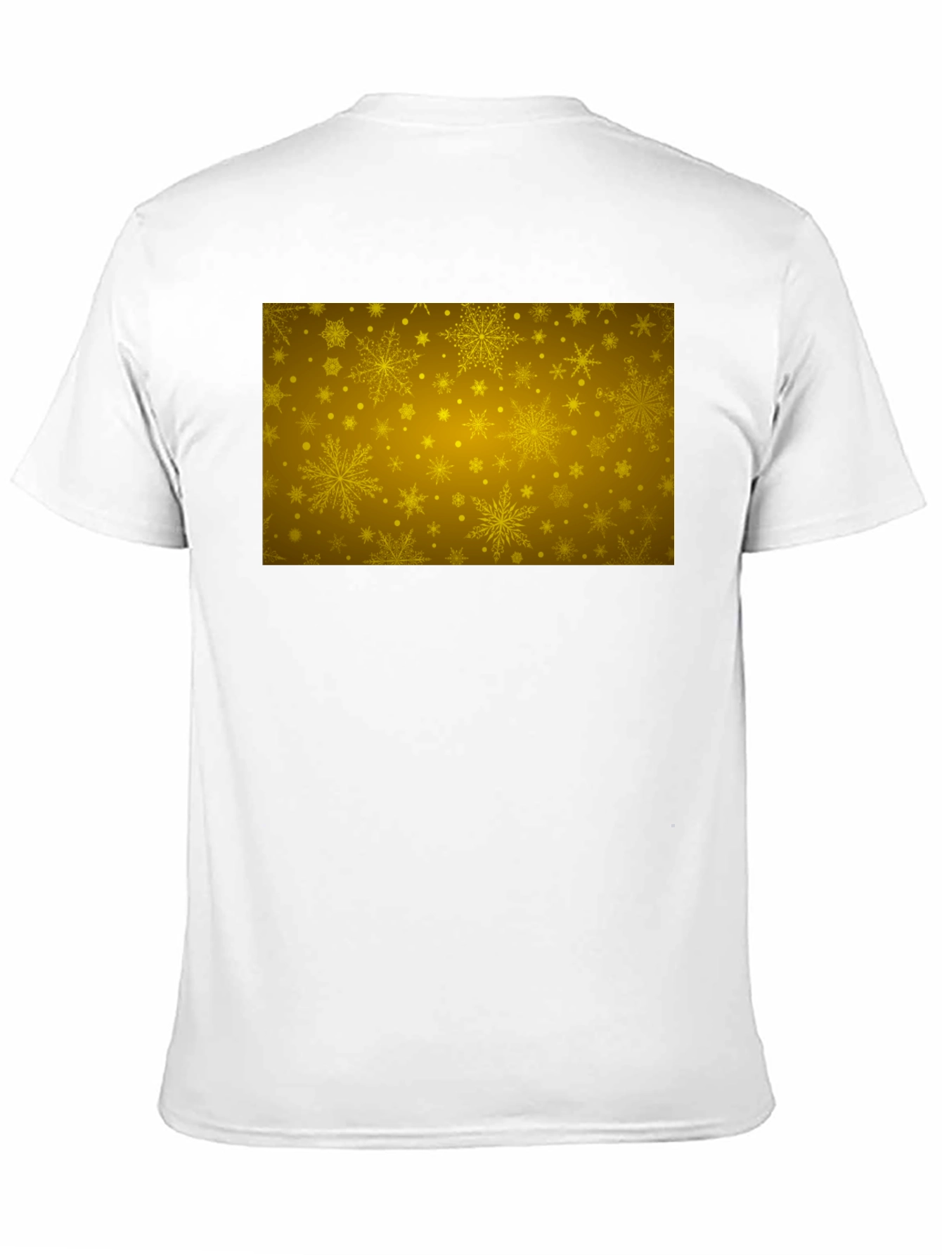 Gold Snowflake Pattern Black T-Shirt