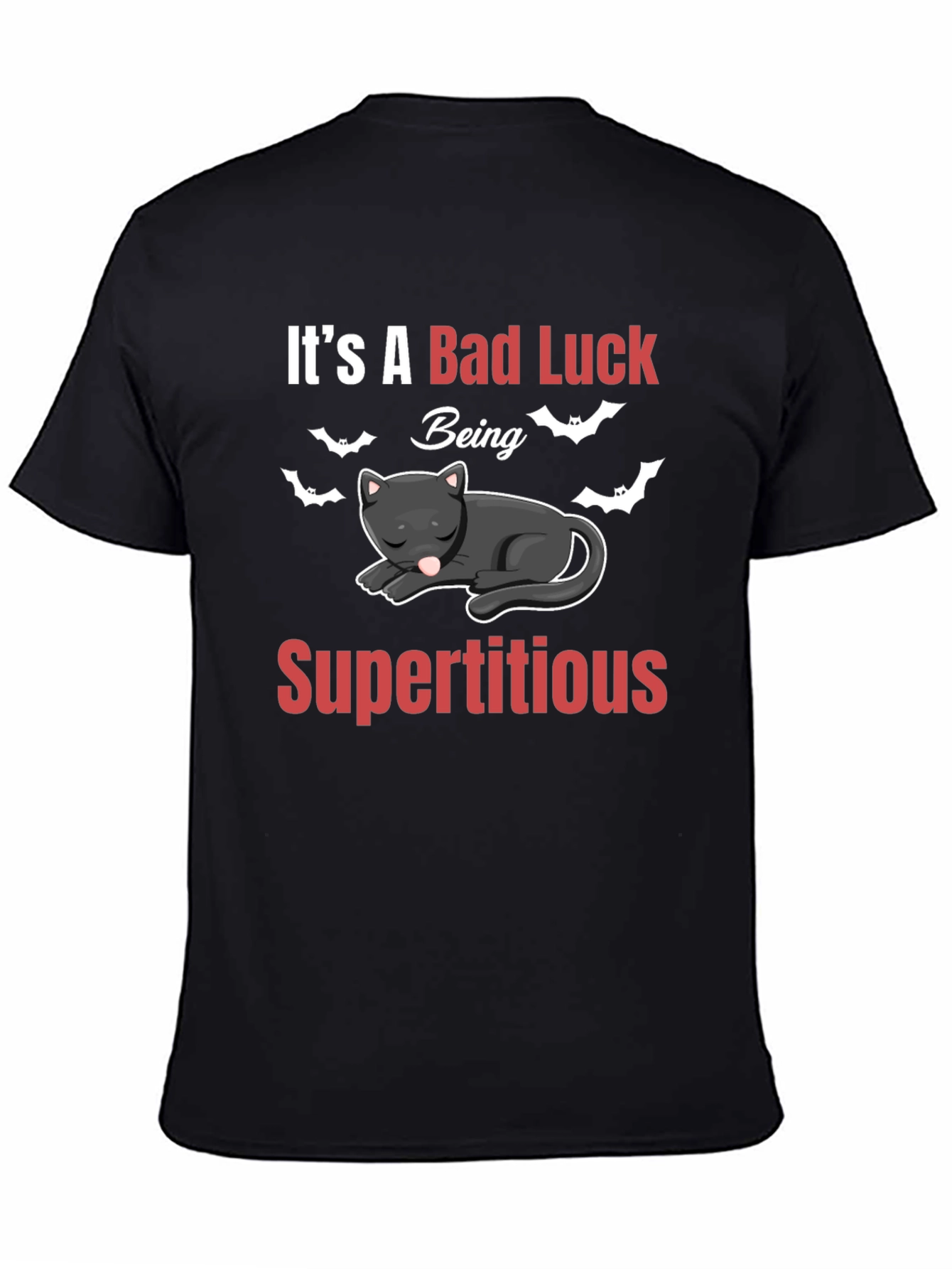 Bad Luck Superstitious Cat Graphic T-Shirt