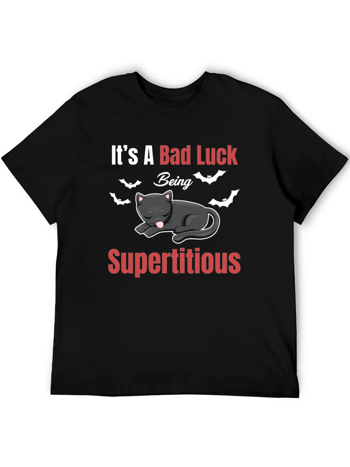 Bad Luck Superstitious Cat Graphic T-Shirt