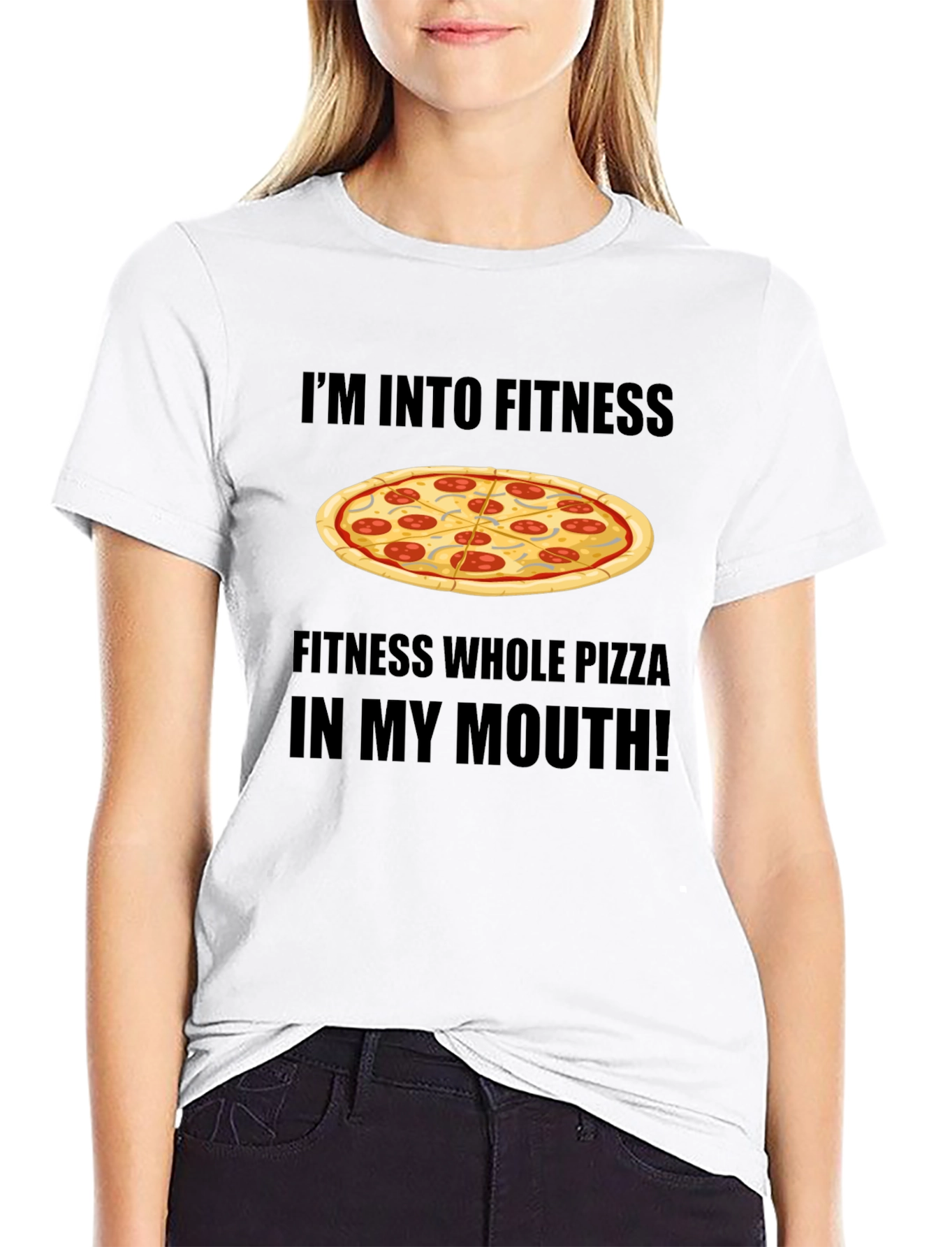 Pizza Fitness T-Shirt: Whole Pizza in My Mouth!