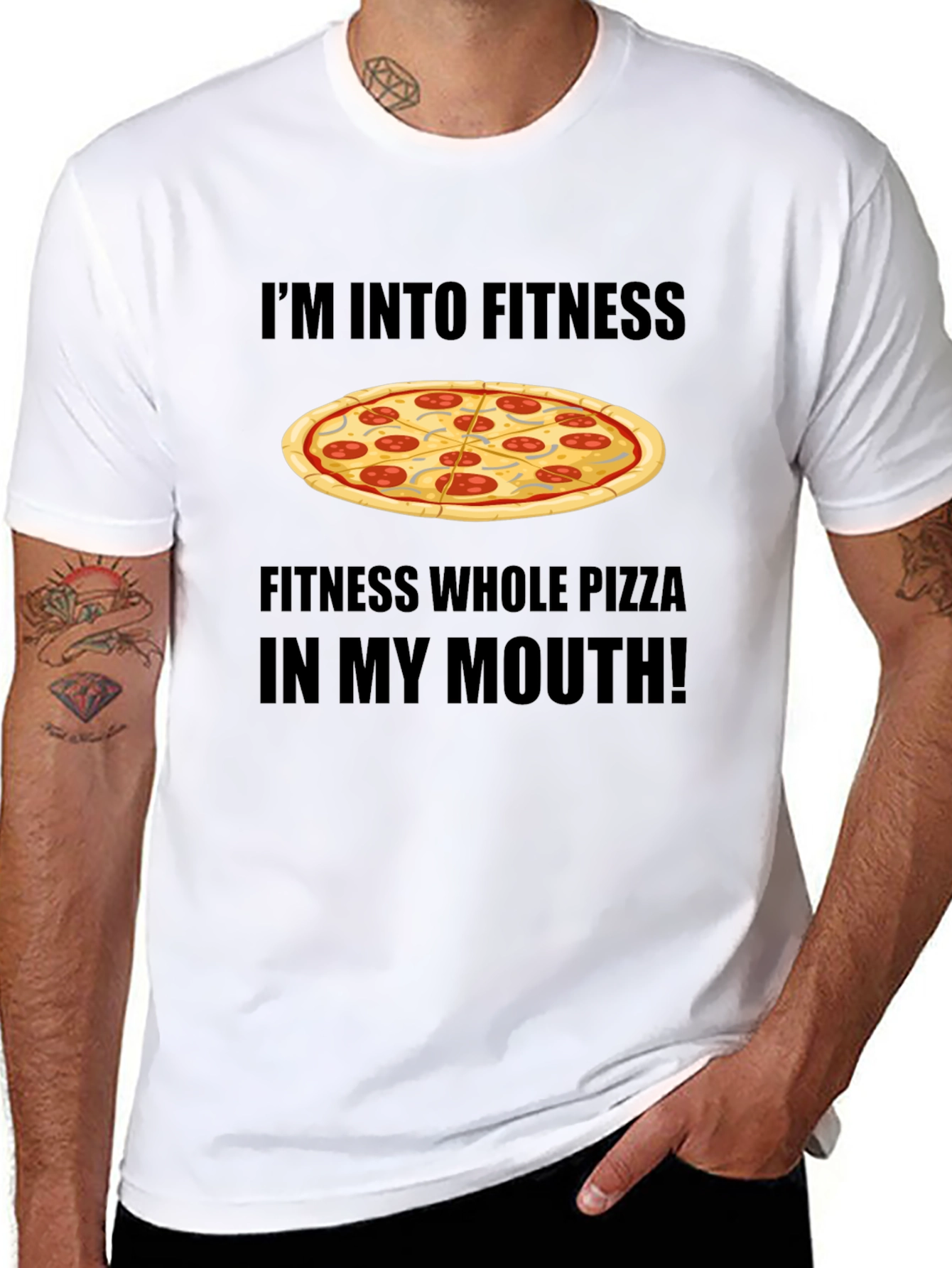 Pizza Fitness T-Shirt: Whole Pizza in My Mouth!