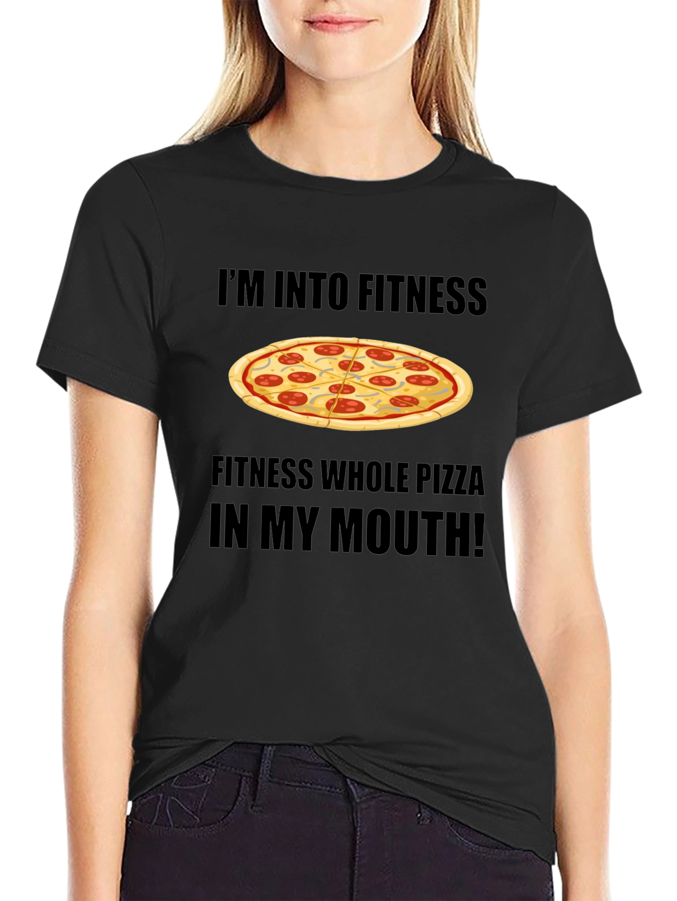 Pizza Fitness T-Shirt: Whole Pizza in My Mouth!
