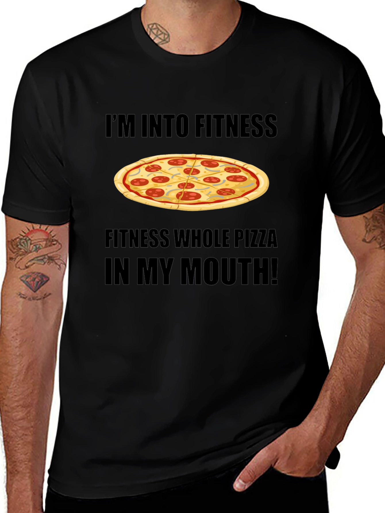 Pizza Fitness T-Shirt: Whole Pizza in My Mouth!