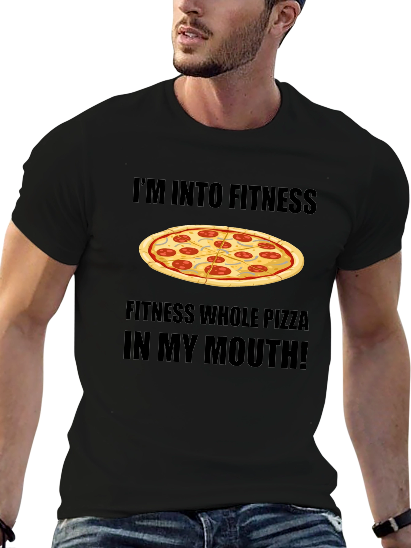 Pizza Fitness T-Shirt: Whole Pizza in My Mouth!