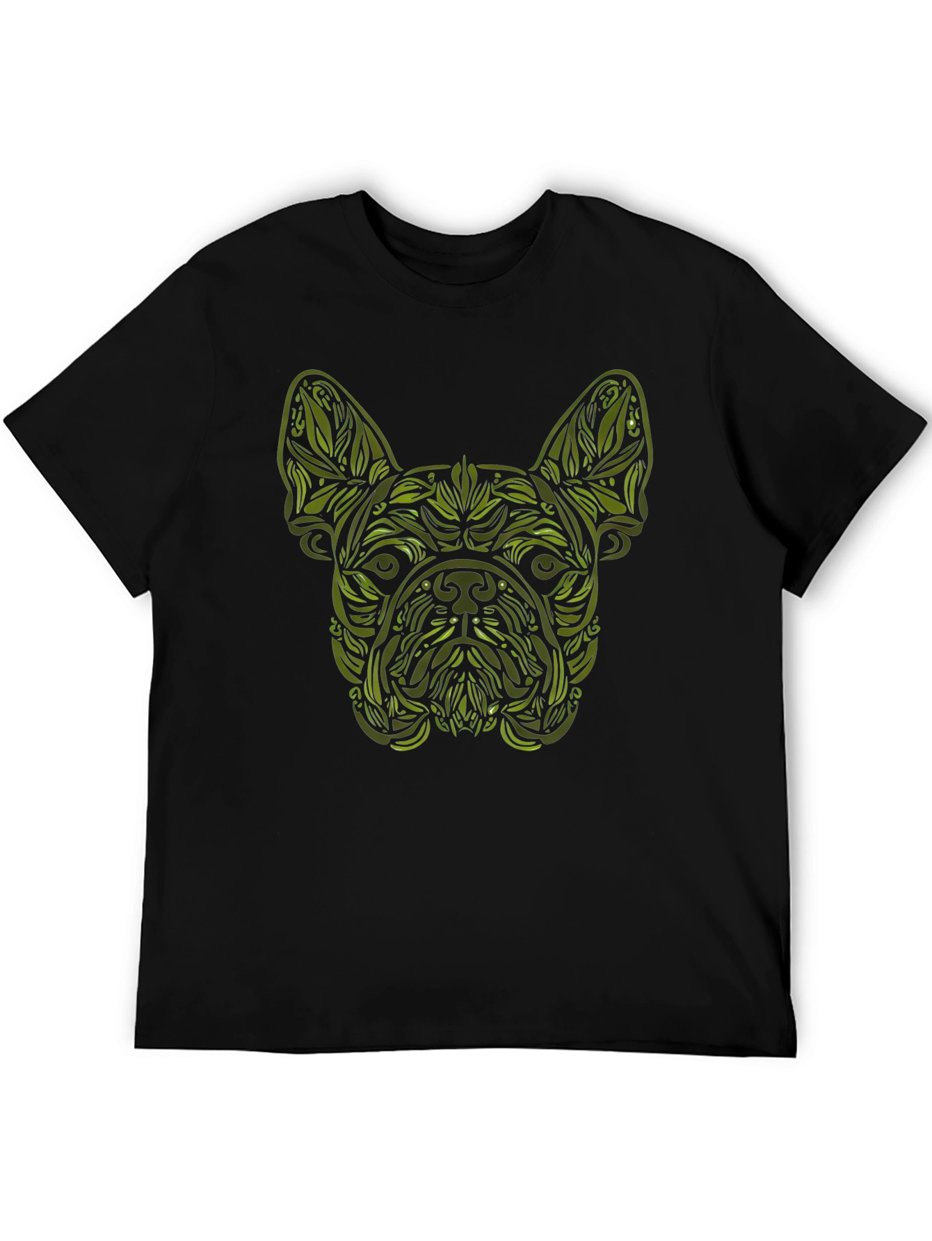 Botanical Bulldog Graphic Tee - Black