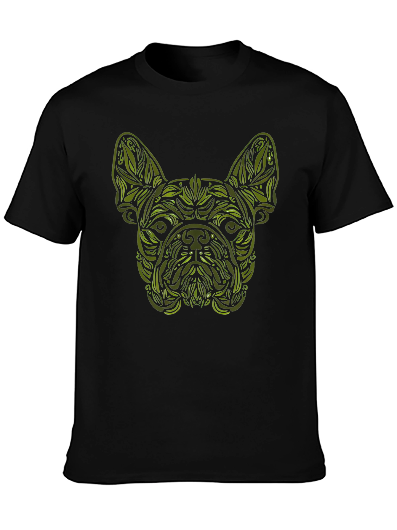 Botanical Bulldog Graphic Tee - Black