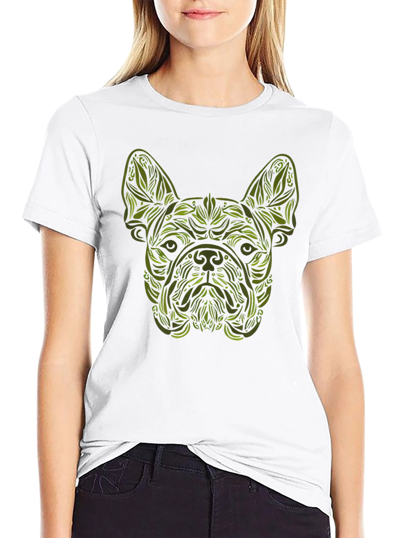 Botanical Bulldog Graphic Tee - Black
