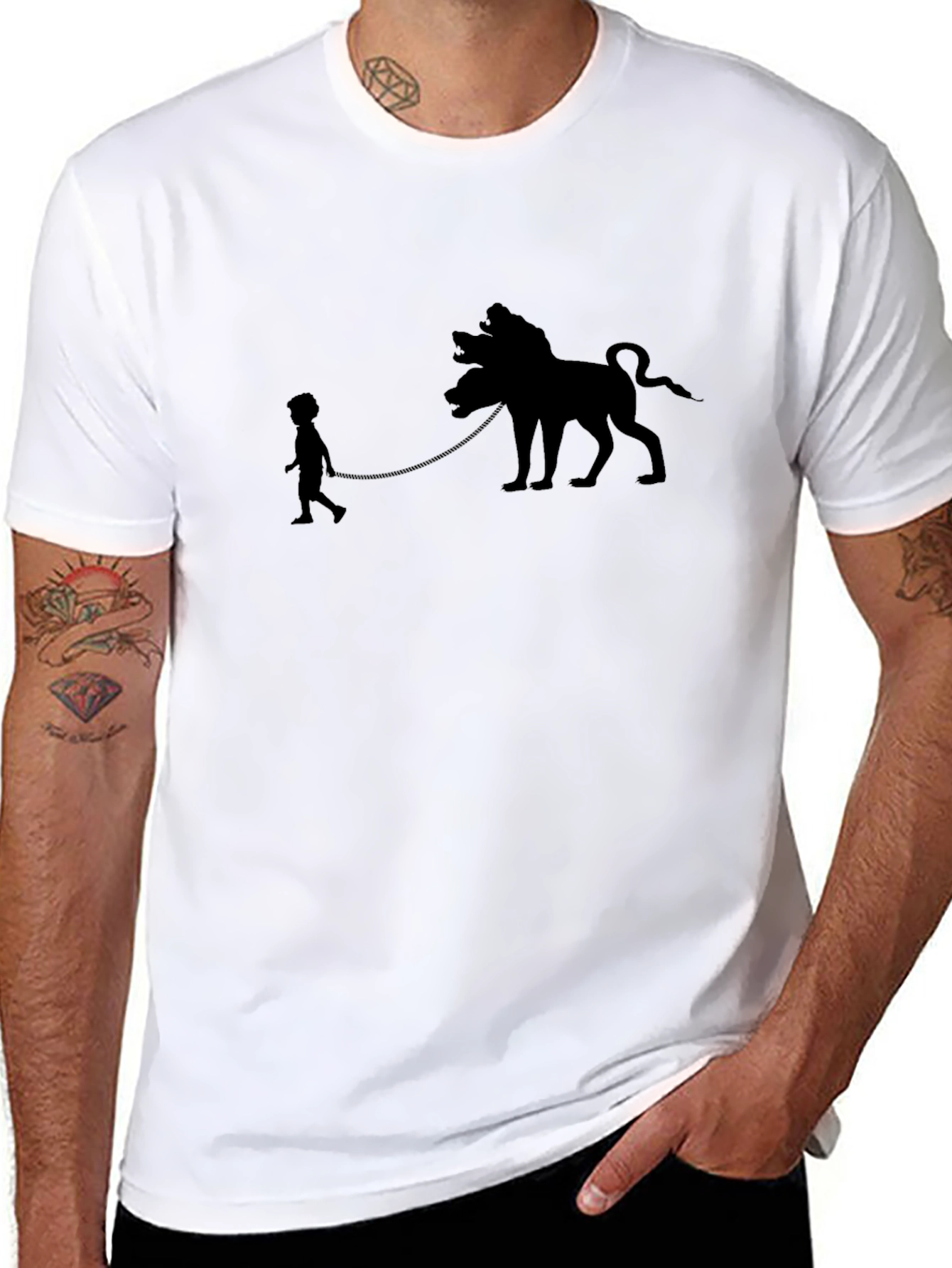 Silhouette Cerberus Graphic Tee - Black