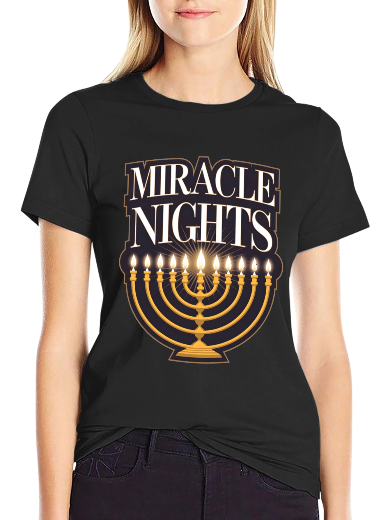 Miracle Nights Menorah T-Shirt Holiday Gift