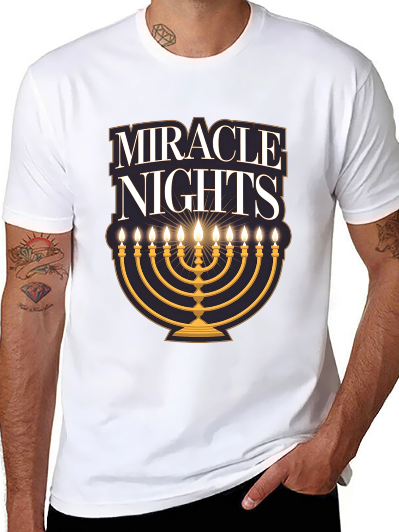 Miracle Nights Menorah T-Shirt Holiday Gift