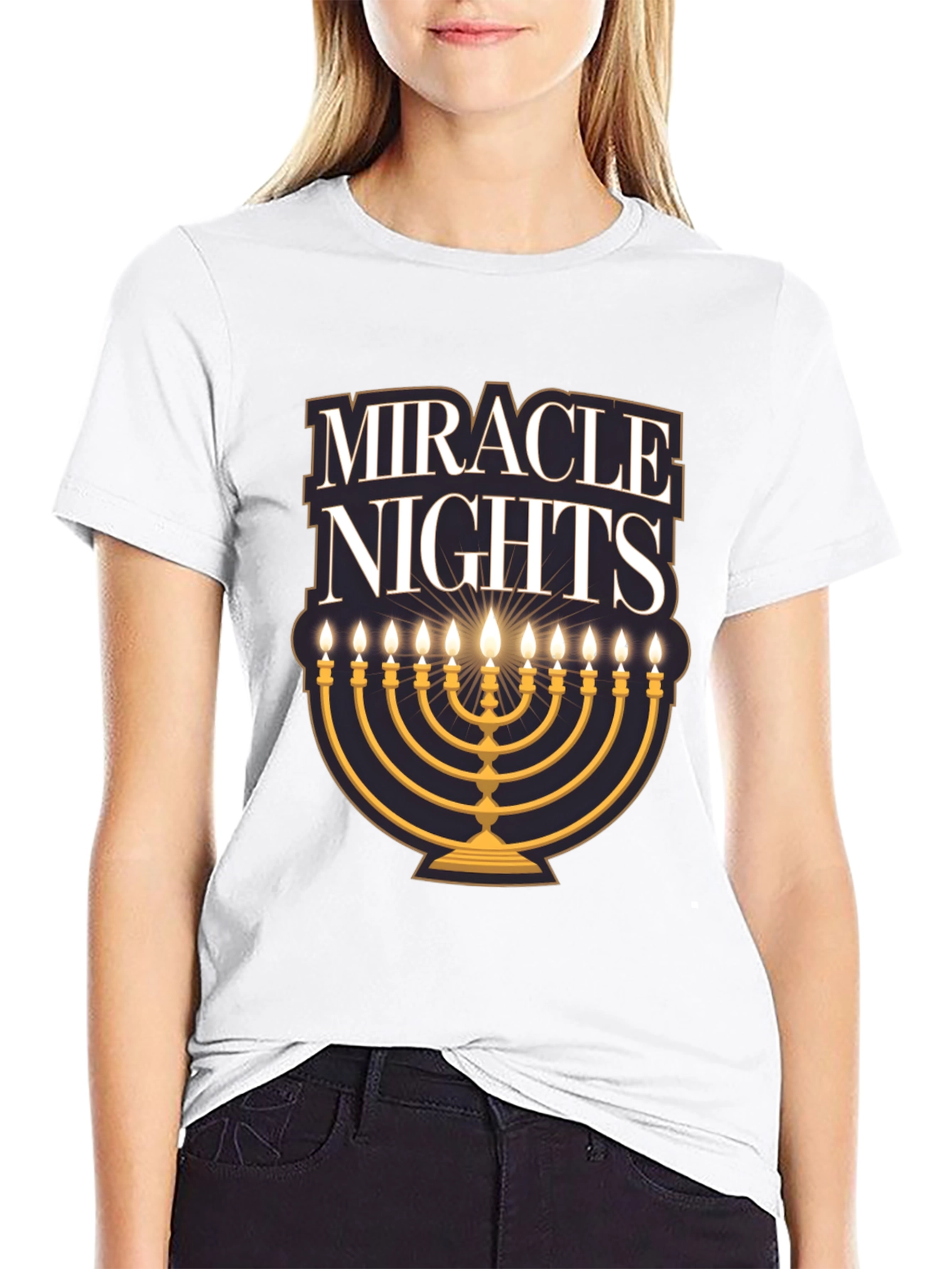 Miracle Nights Menorah T-Shirt Holiday Gift