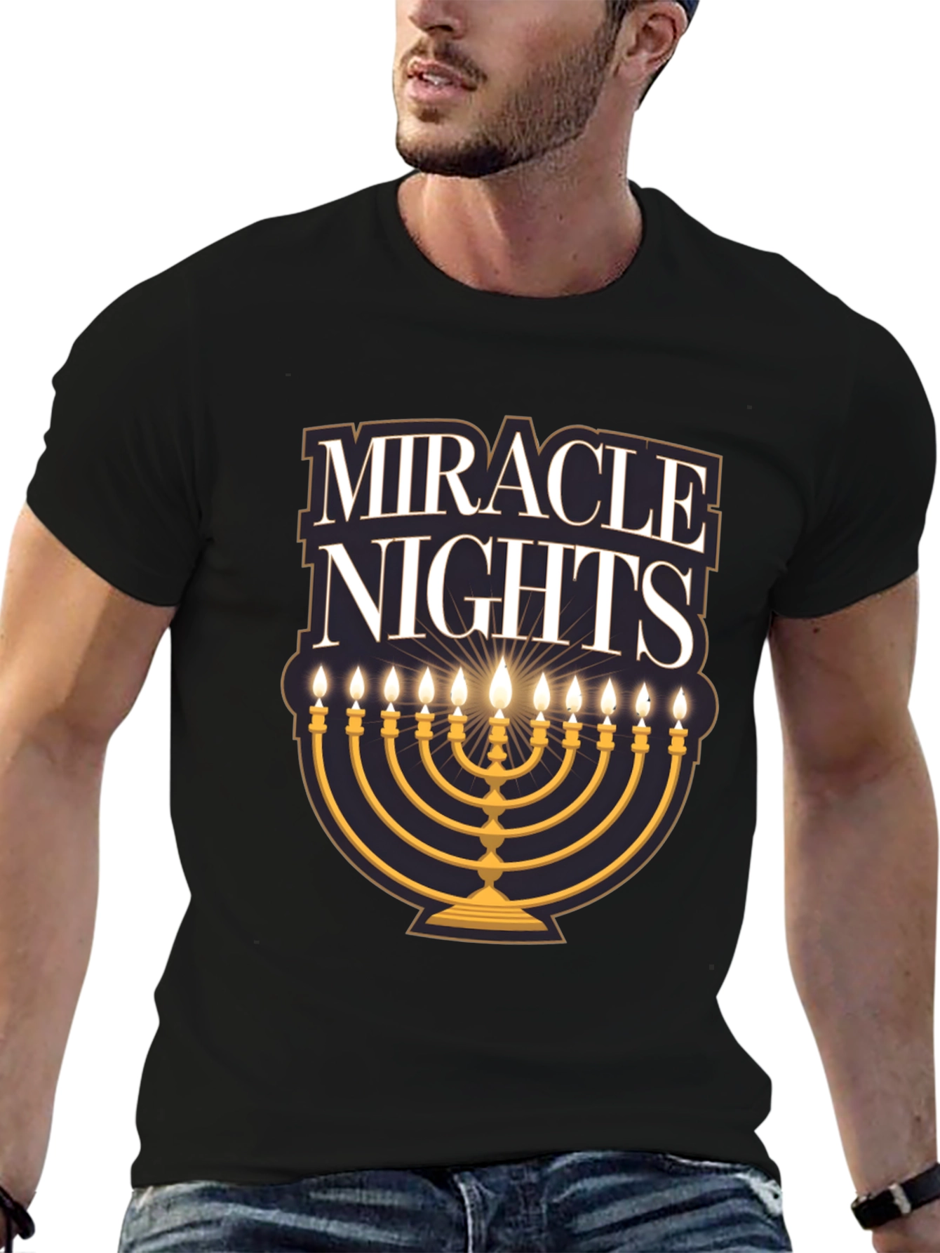 Miracle Nights Menorah T-Shirt Holiday Gift
