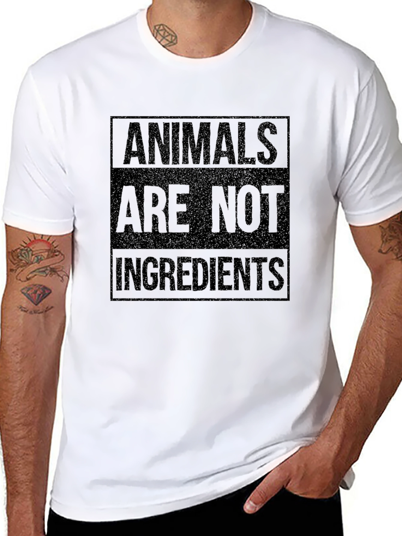 Animals Are Not Ingredients Black T-Shirt