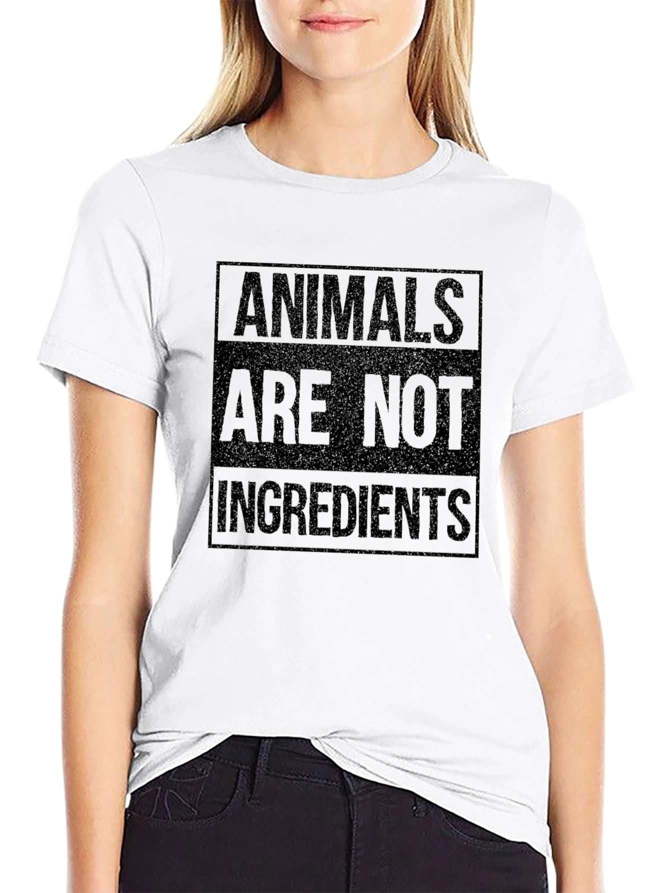 Animals Are Not Ingredients Black T-Shirt