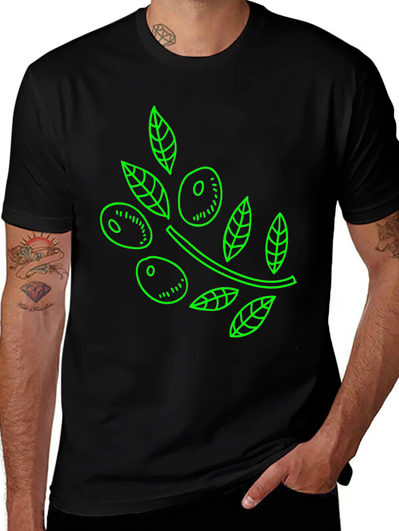 Olive Branch Graphic Tee - Black T-Shirt
