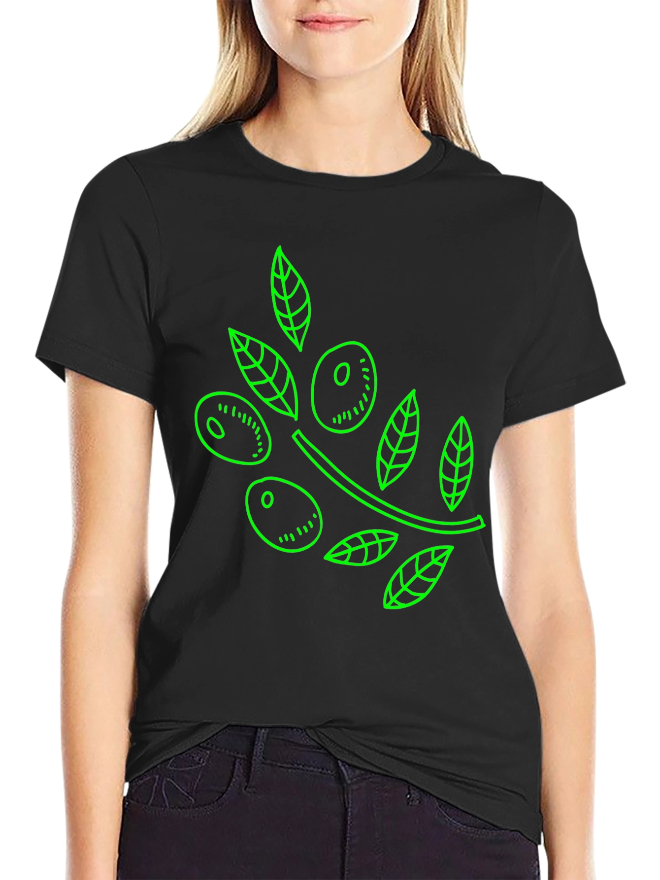Olive Branch Graphic Tee - Black T-Shirt