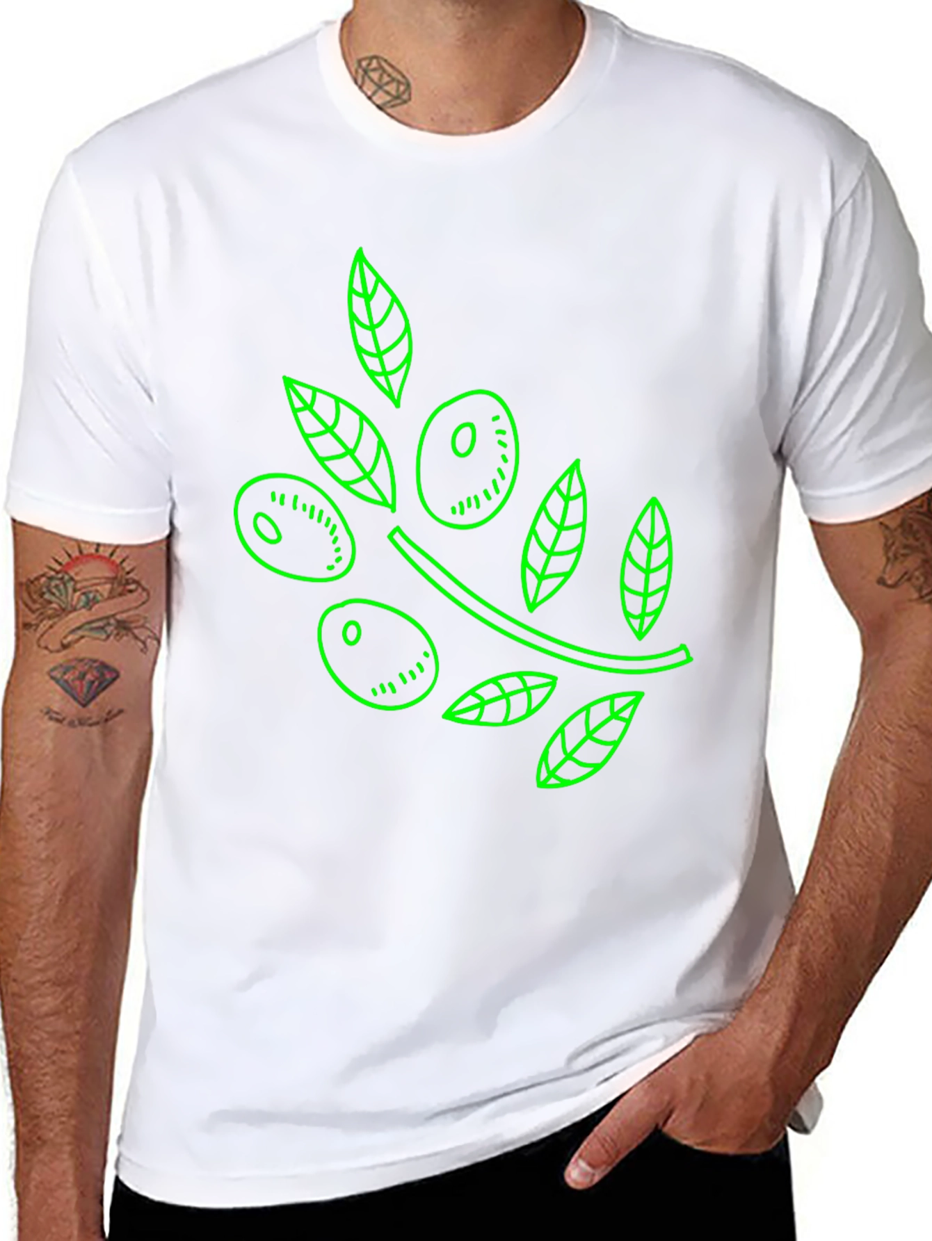 Olive Branch Graphic Tee - Black T-Shirt
