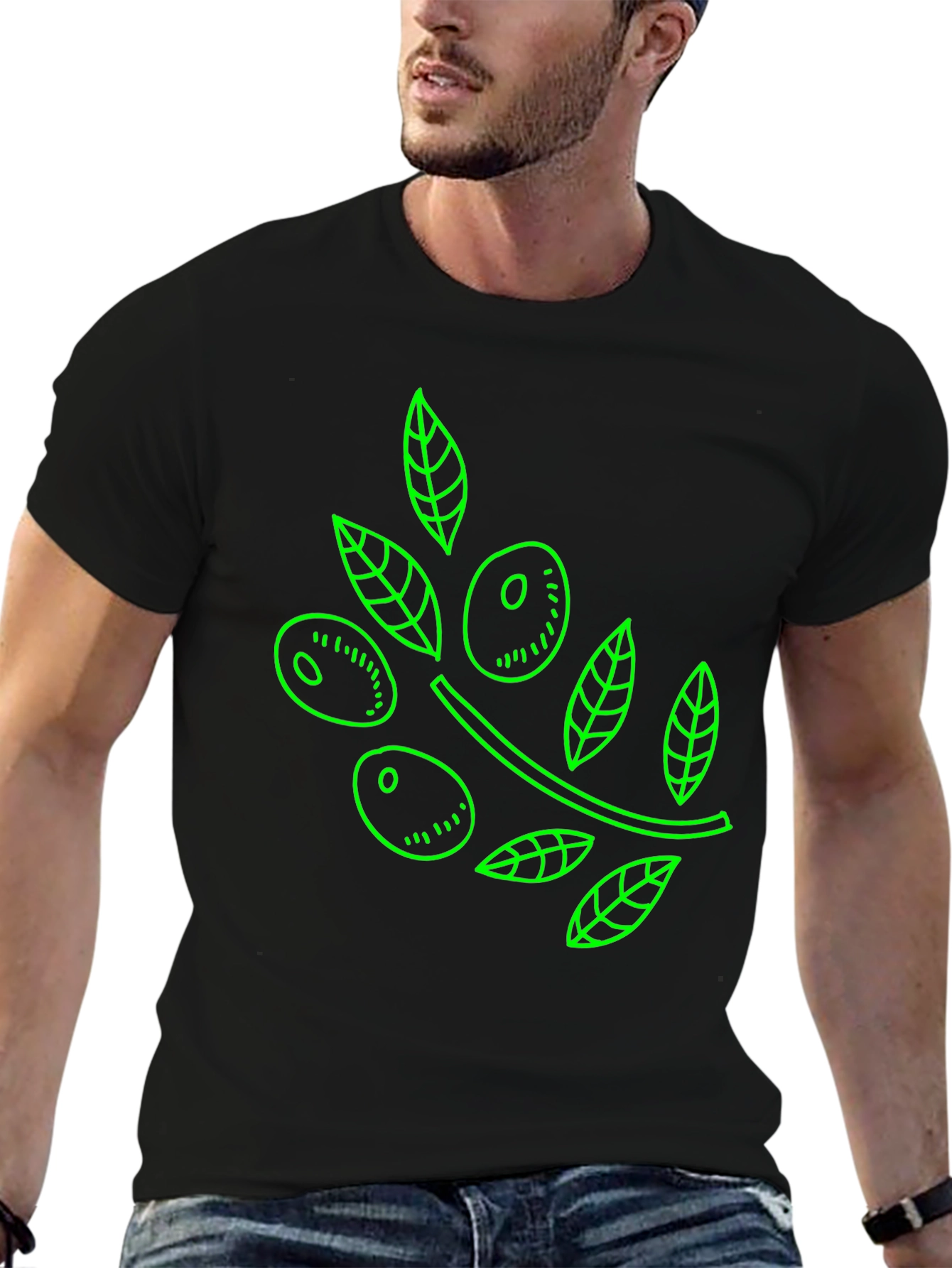 Olive Branch Graphic Tee - Black T-Shirt