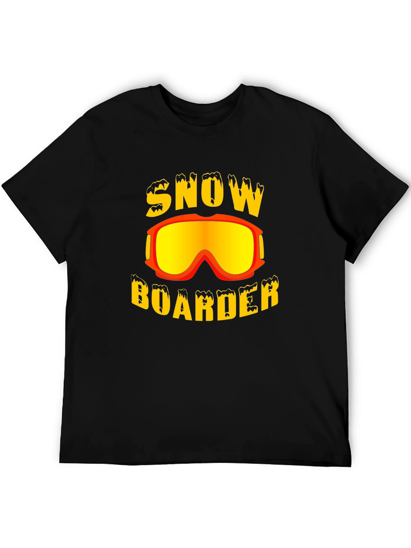Snow Boarder Graphic Tee - Black Cotton T-Shirt