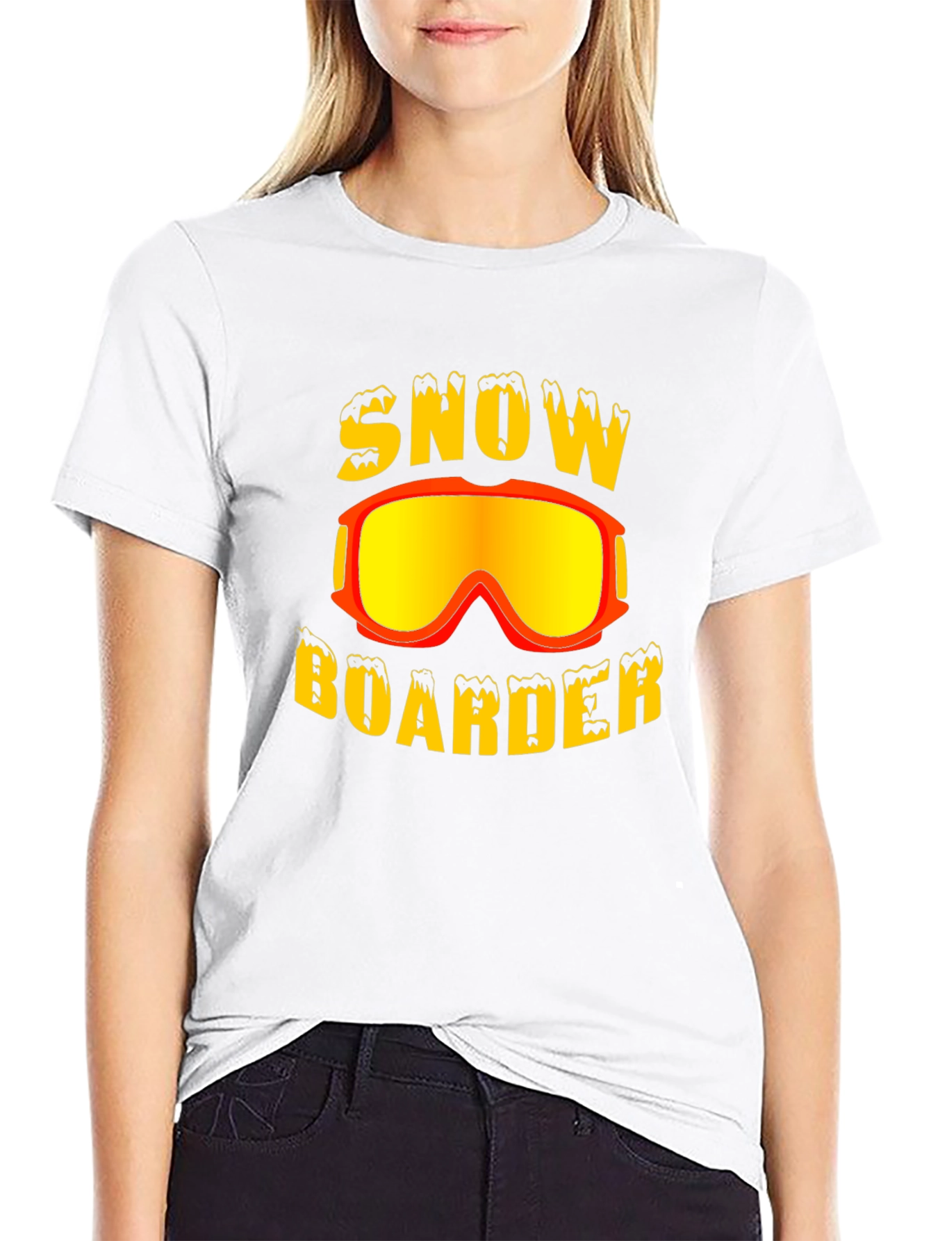 Snow Boarder Graphic Tee - Black Cotton T-Shirt