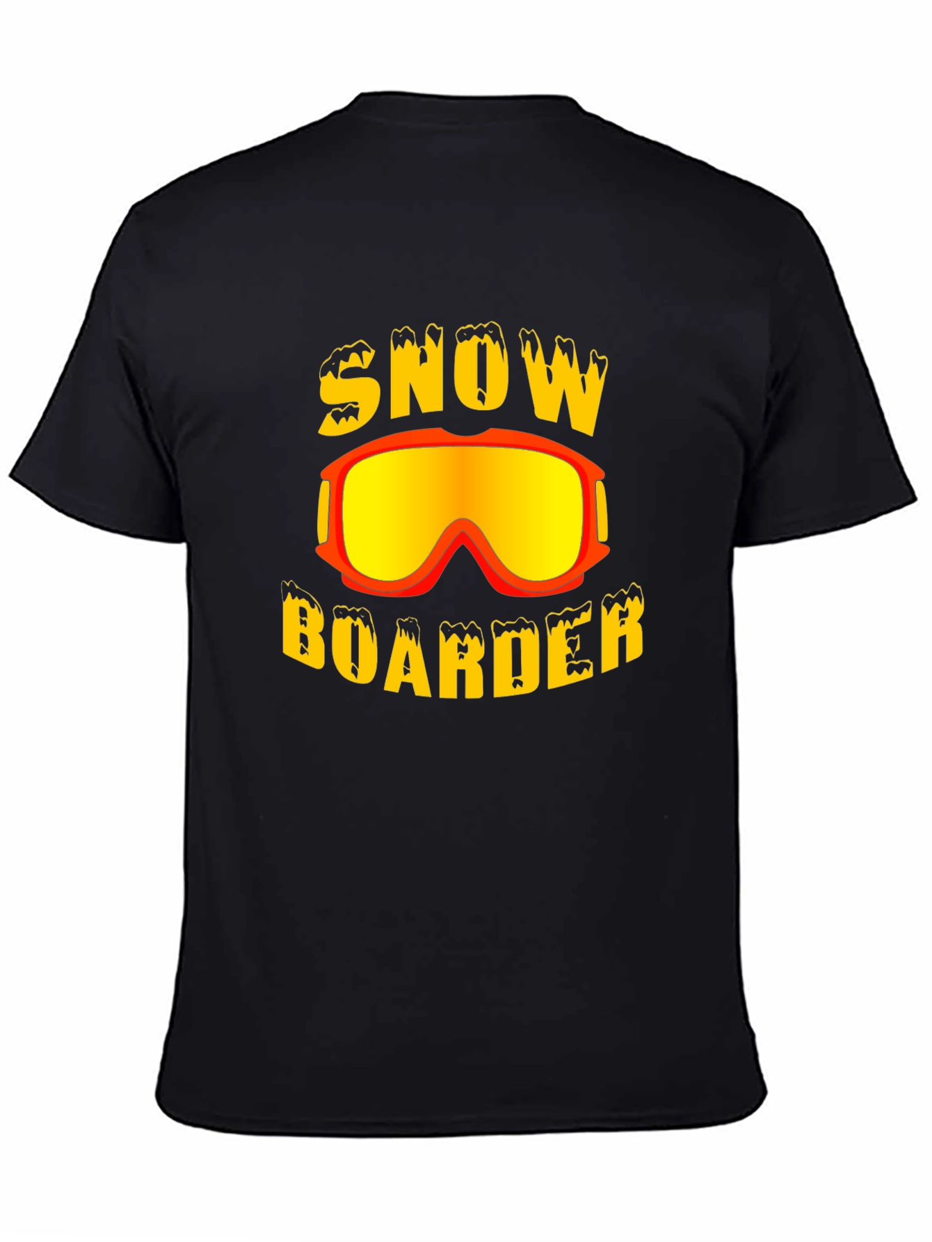 Snow Boarder Graphic Tee - Black Cotton T-Shirt
