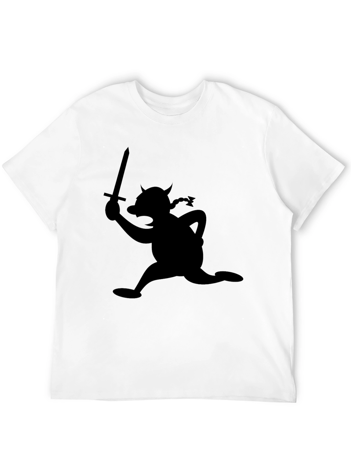 Black Cartoon Viking T-Shirt