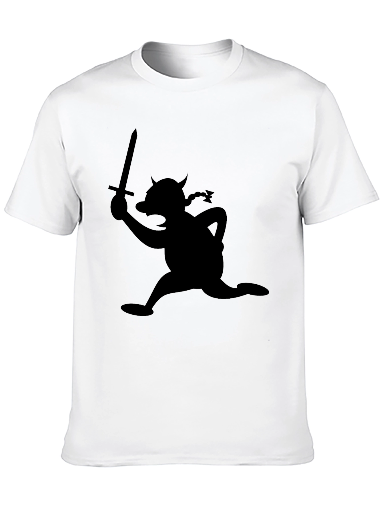 Black Cartoon Viking T-Shirt