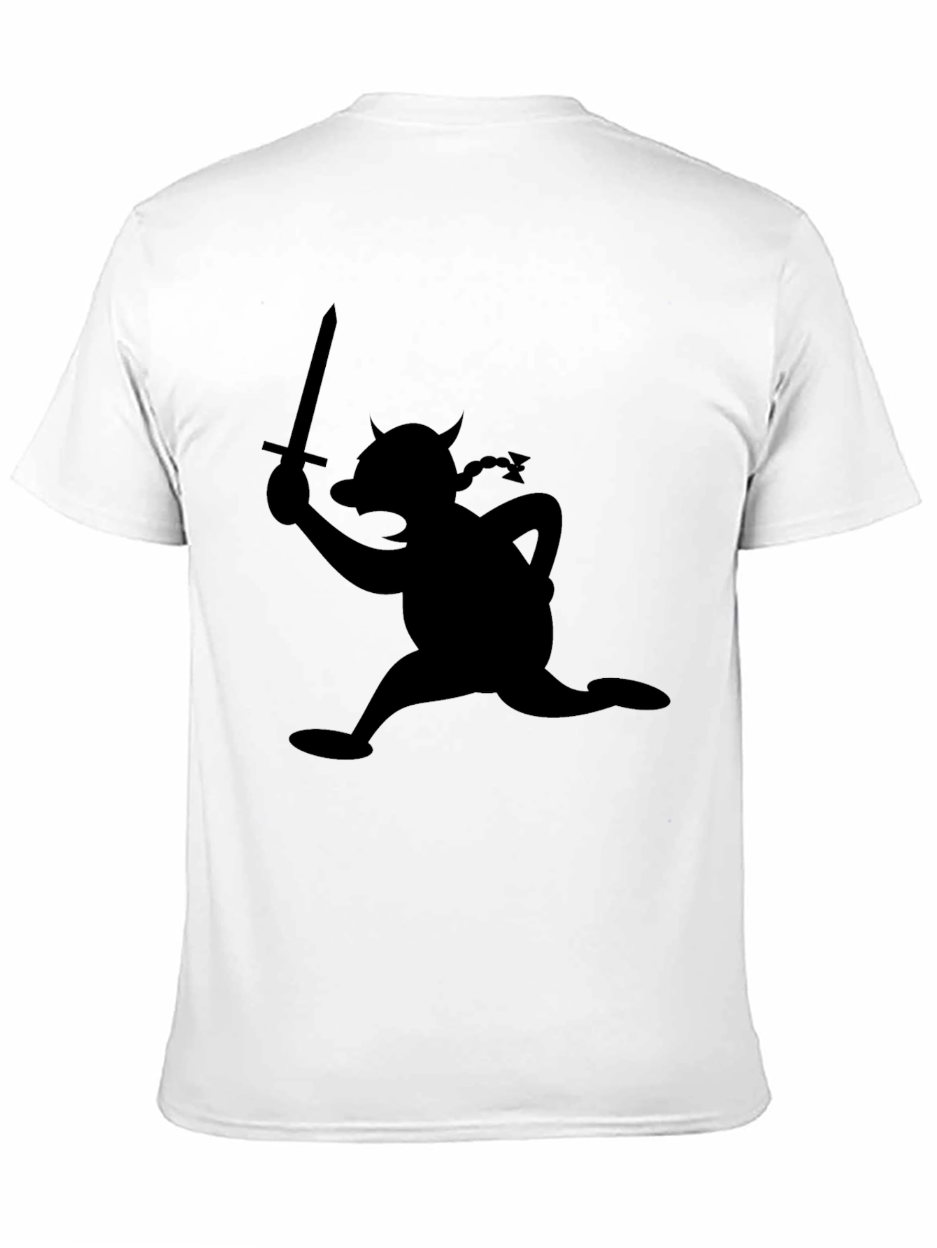 Black Cartoon Viking T-Shirt