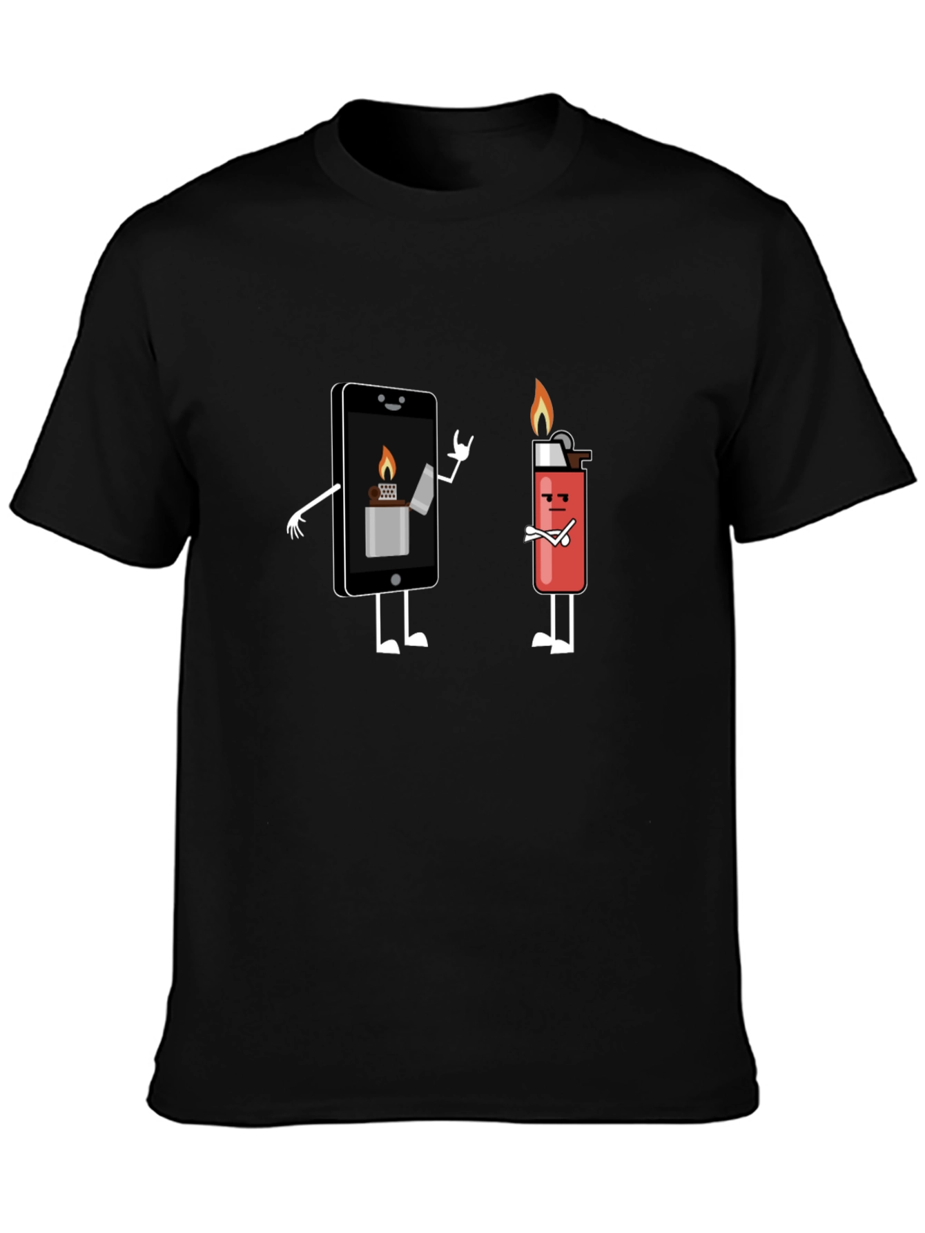 Funny Phone and Lighter T-Shirt