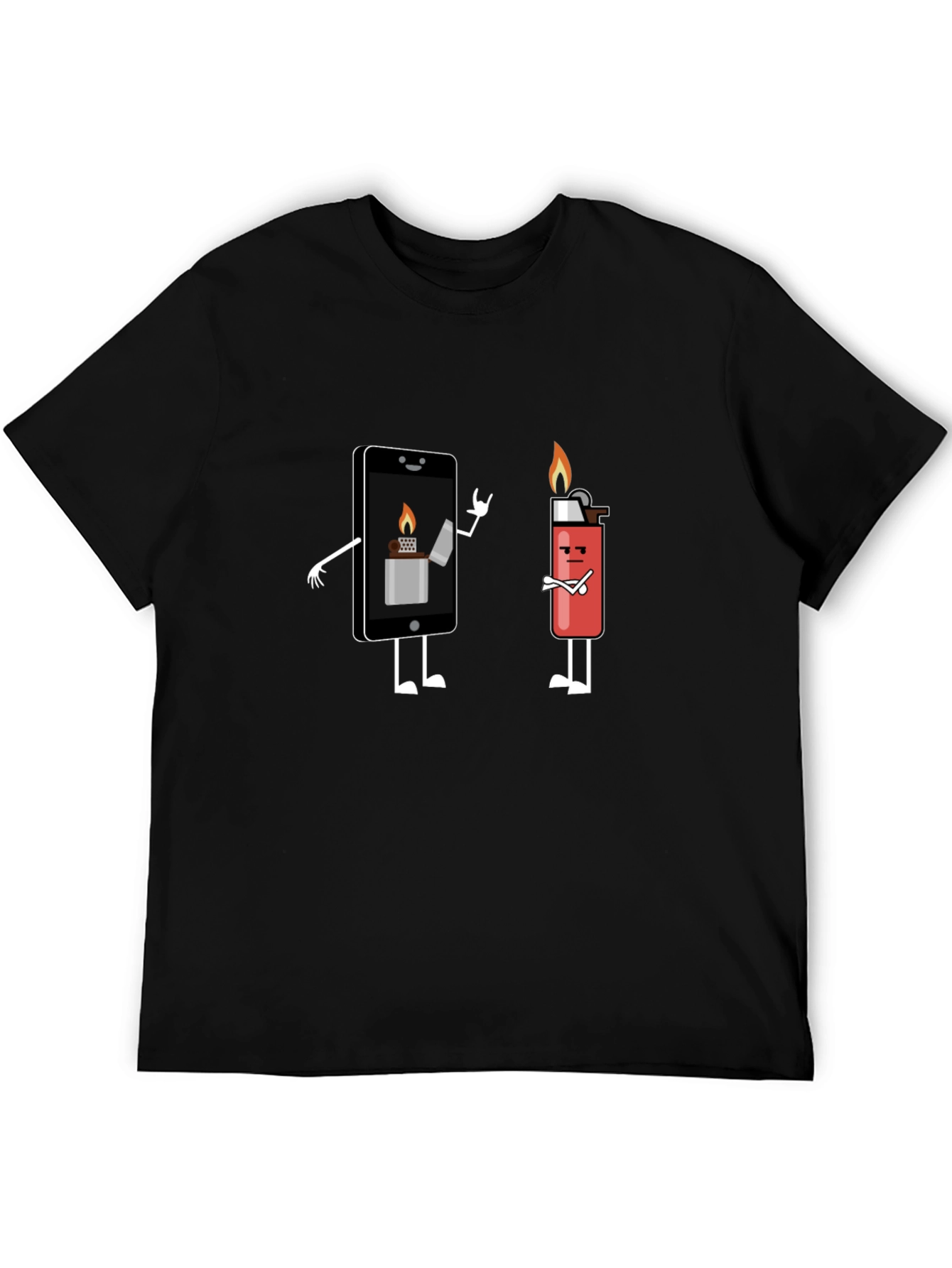 Funny Phone and Lighter T-Shirt