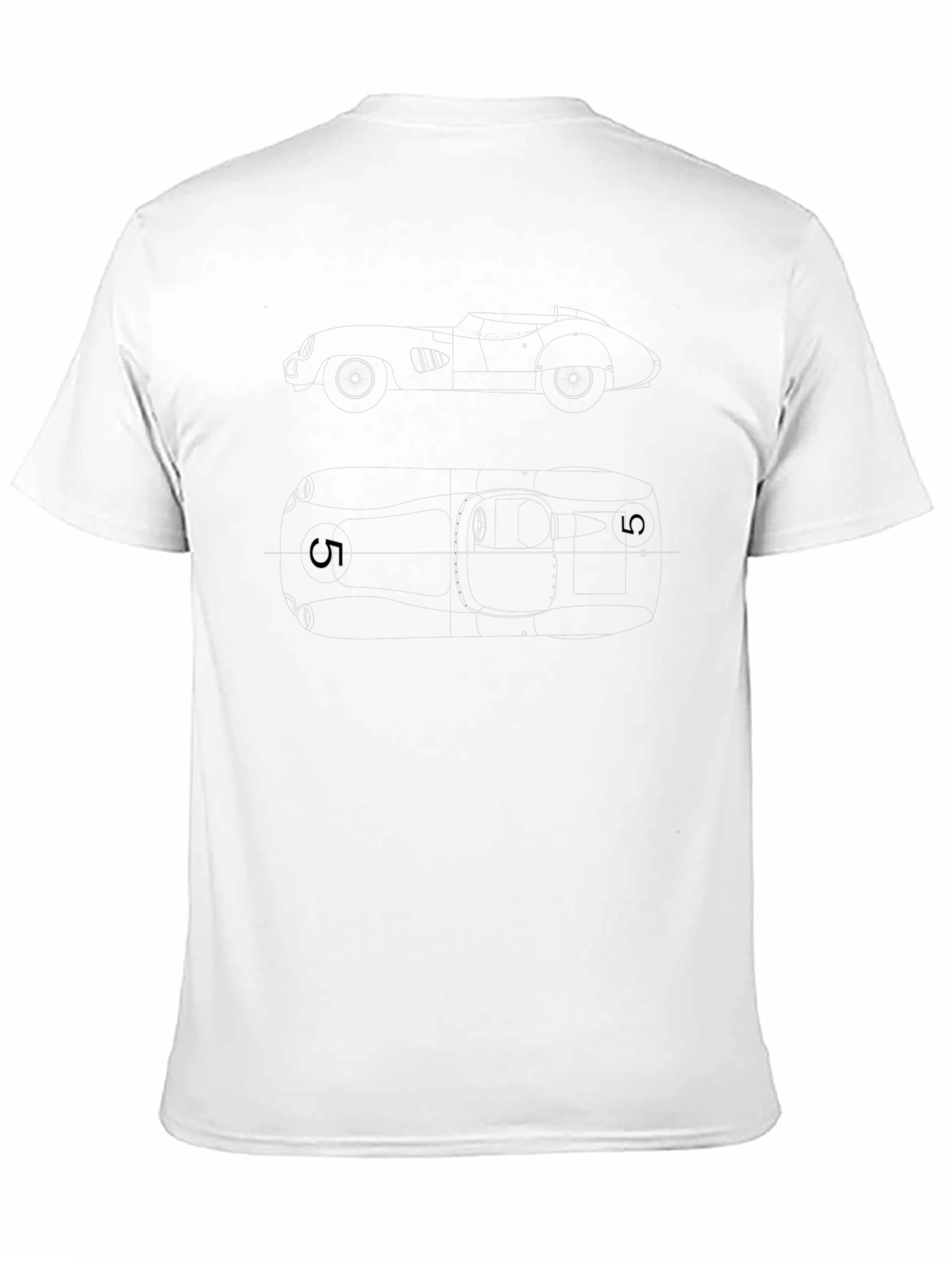 Classic Car Blueprint Graphic Tee - Black