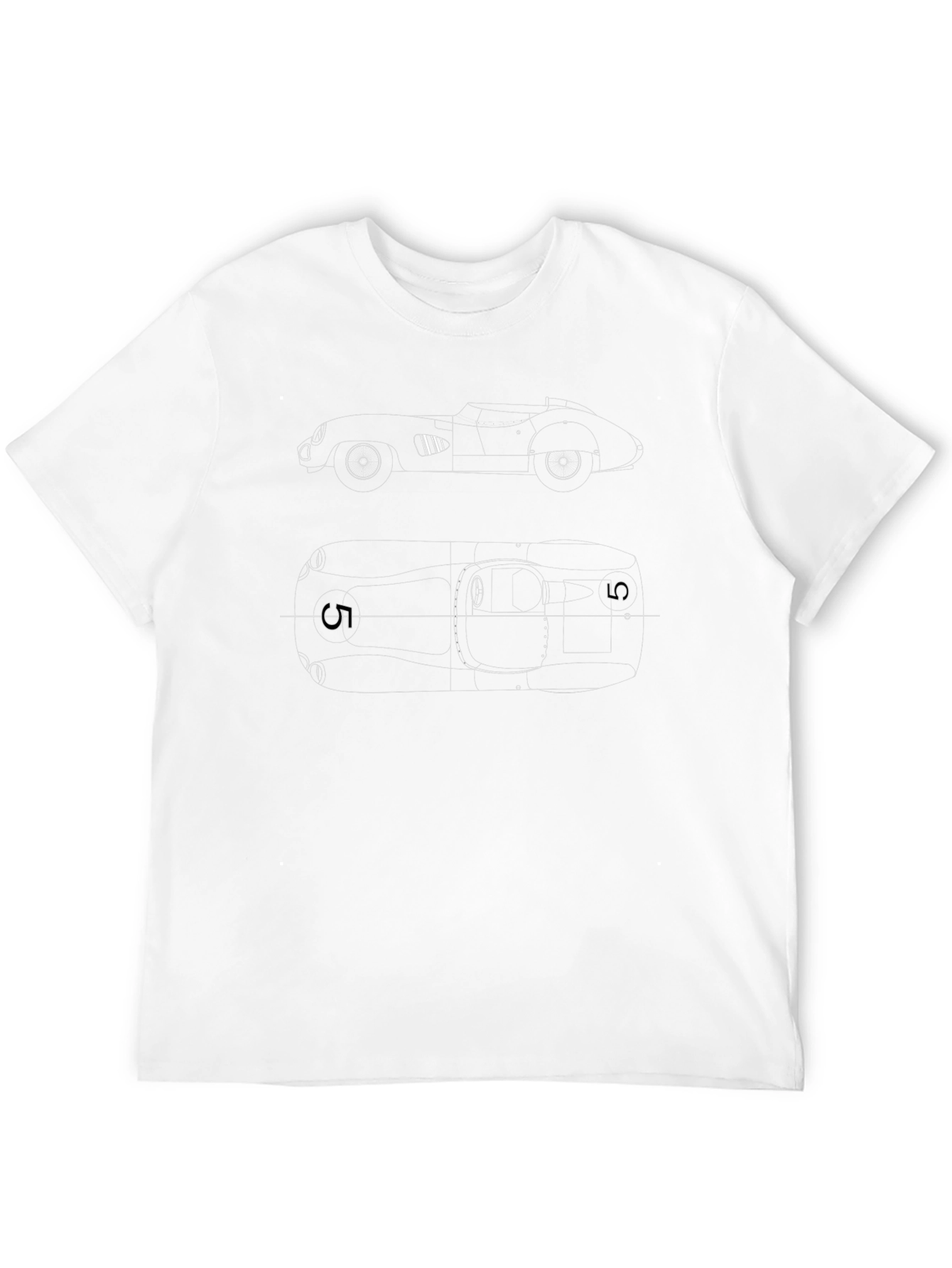 Classic Car Blueprint Graphic Tee - Black