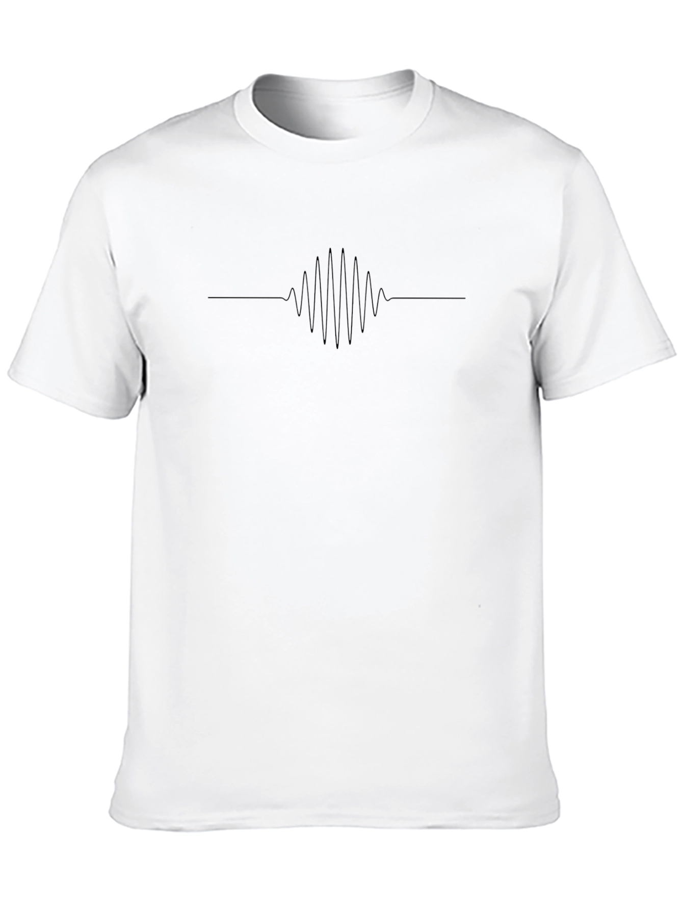 Minimalist Black Tee with Graphic Line Design