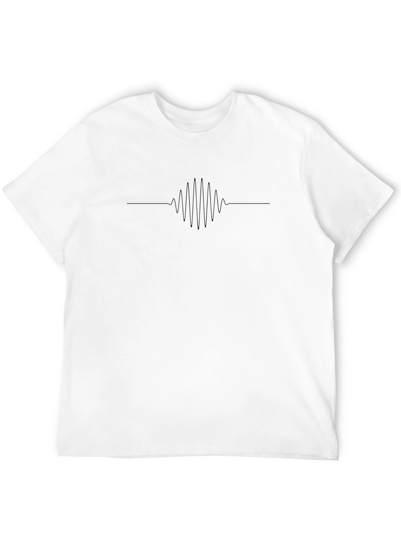 Minimalist Black Tee with Graphic Line Design