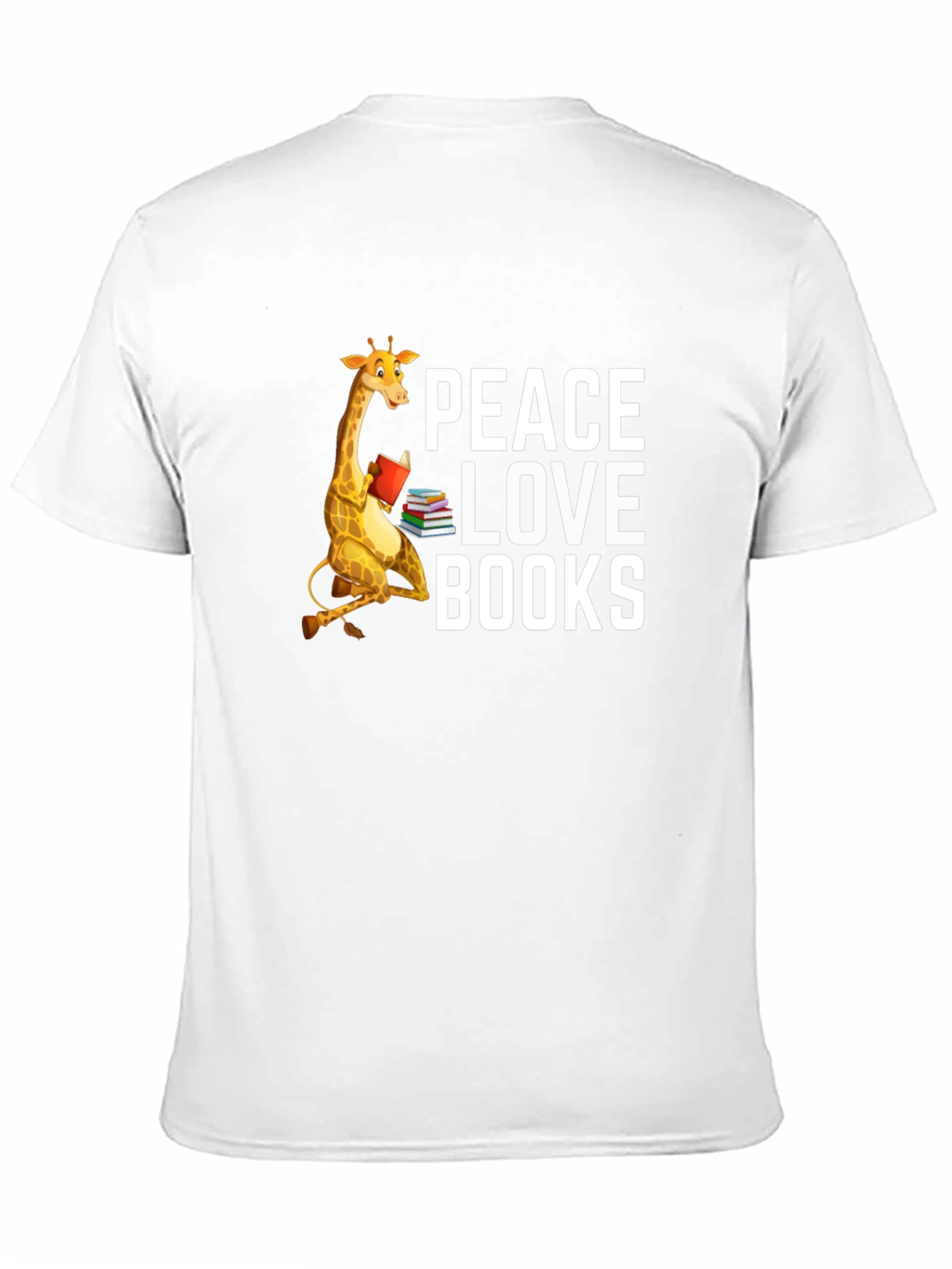 Peace Love Books Giraffe T-Shirt