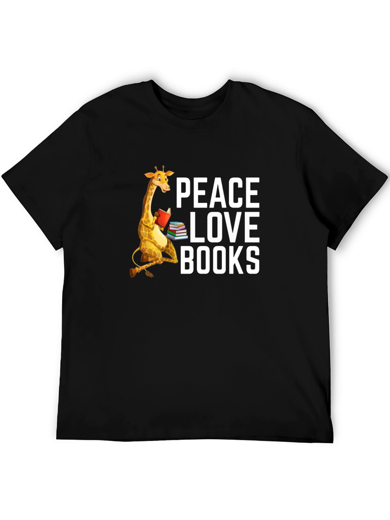 Peace Love Books Giraffe T-Shirt