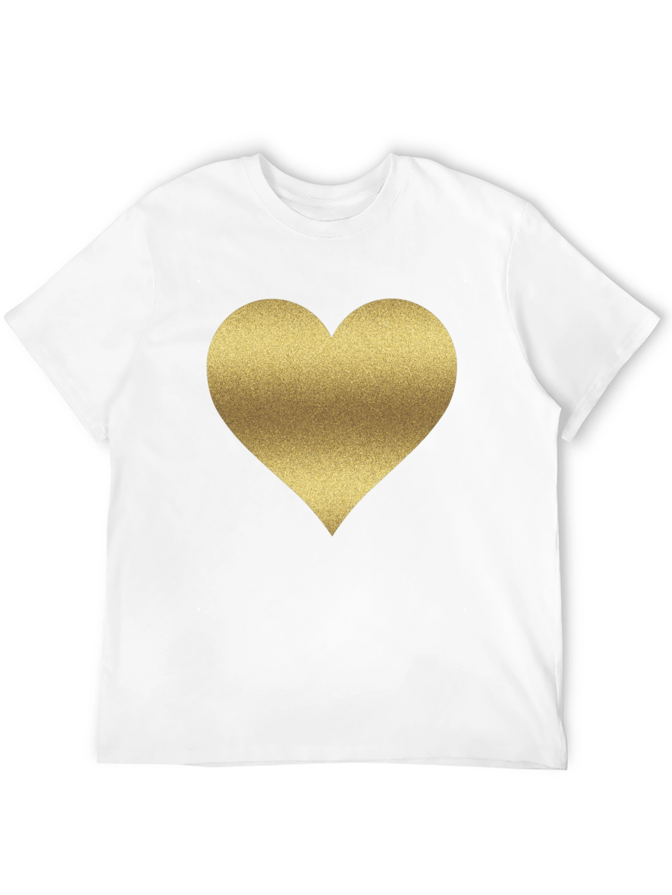 Gold Heart Graphic Tee - Stylish Black T-Shirt