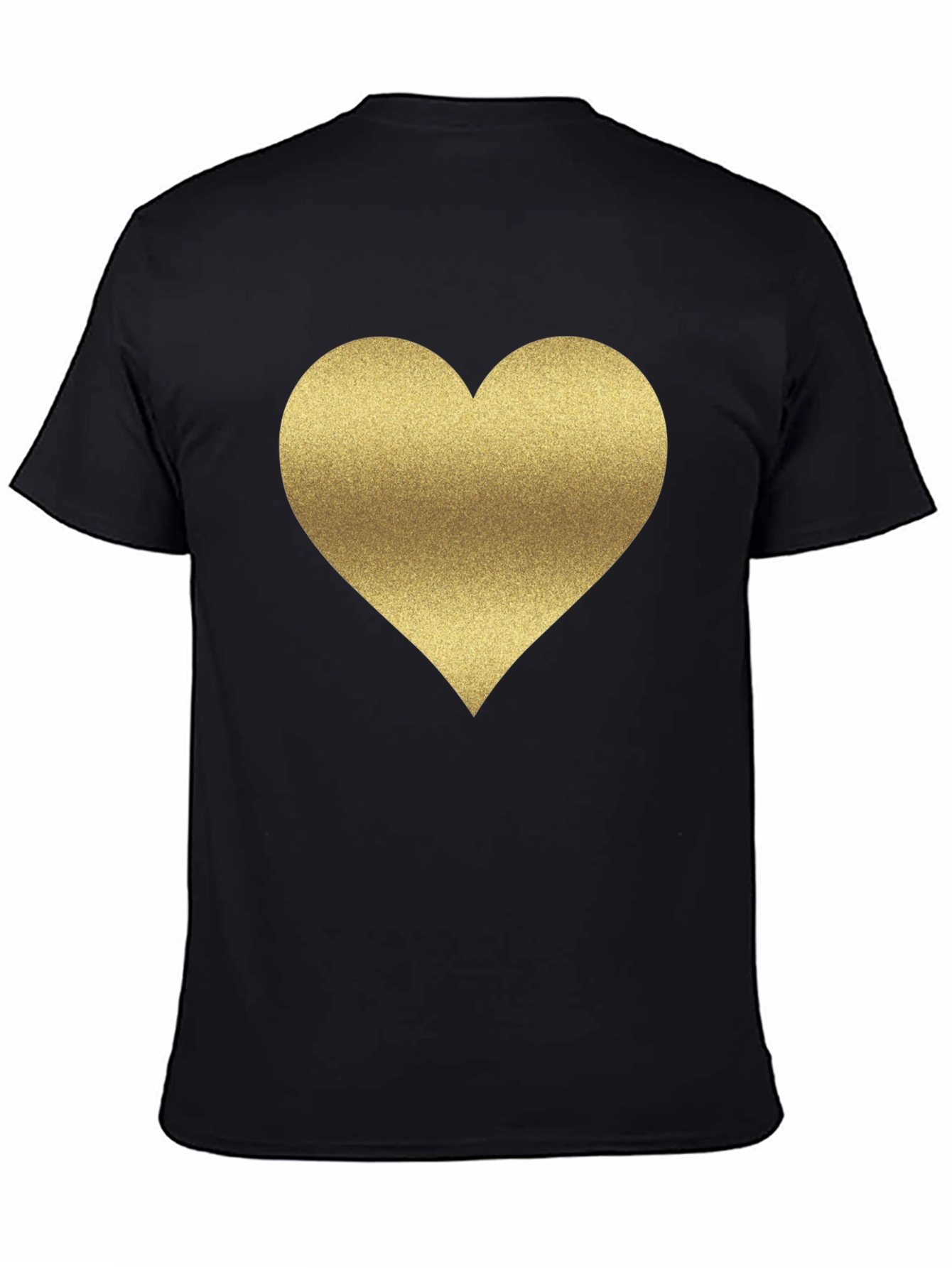 Gold Heart Graphic Tee - Stylish Black T-Shirt