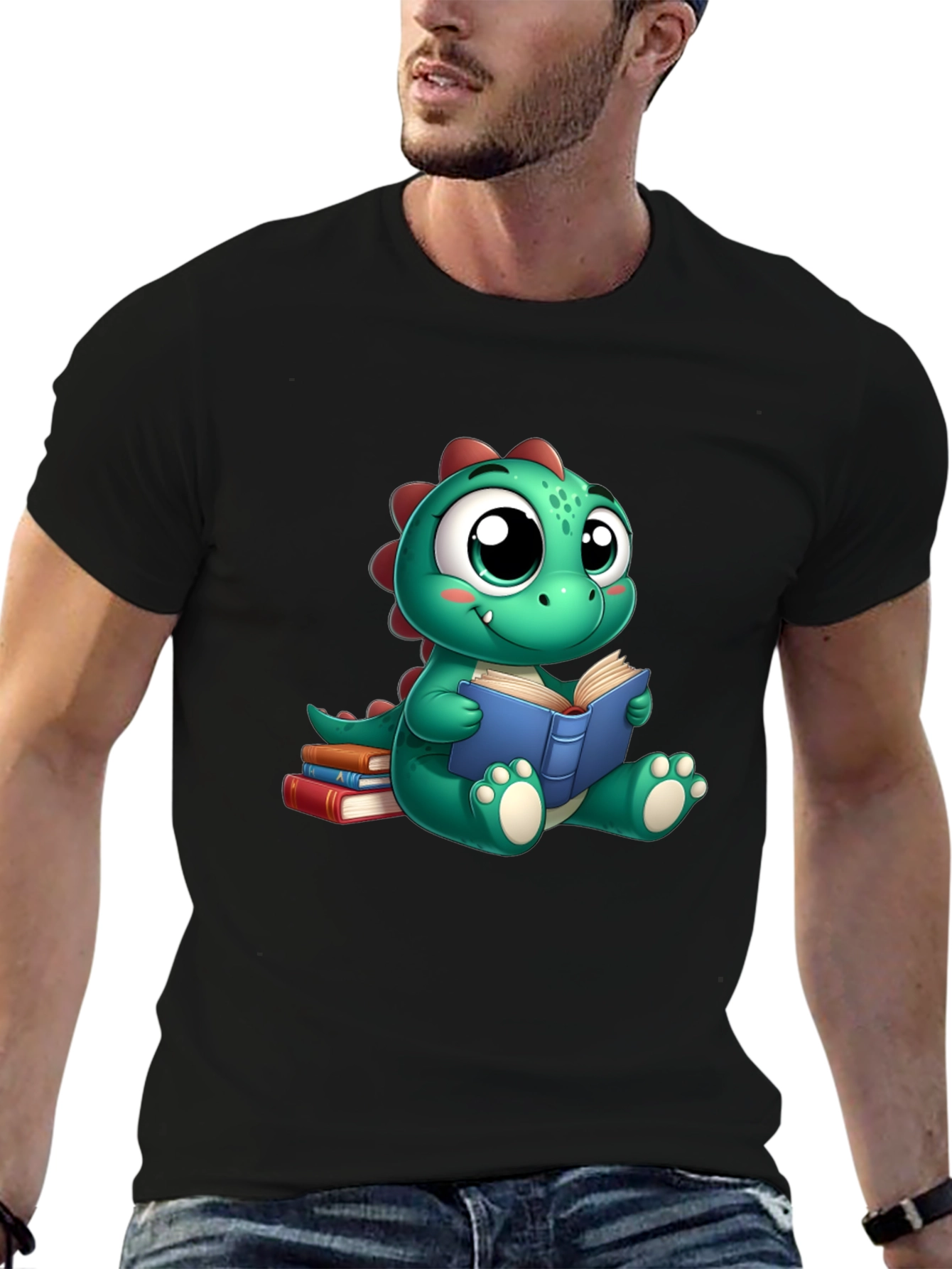 Cute Dino Reading Book T-Shirt