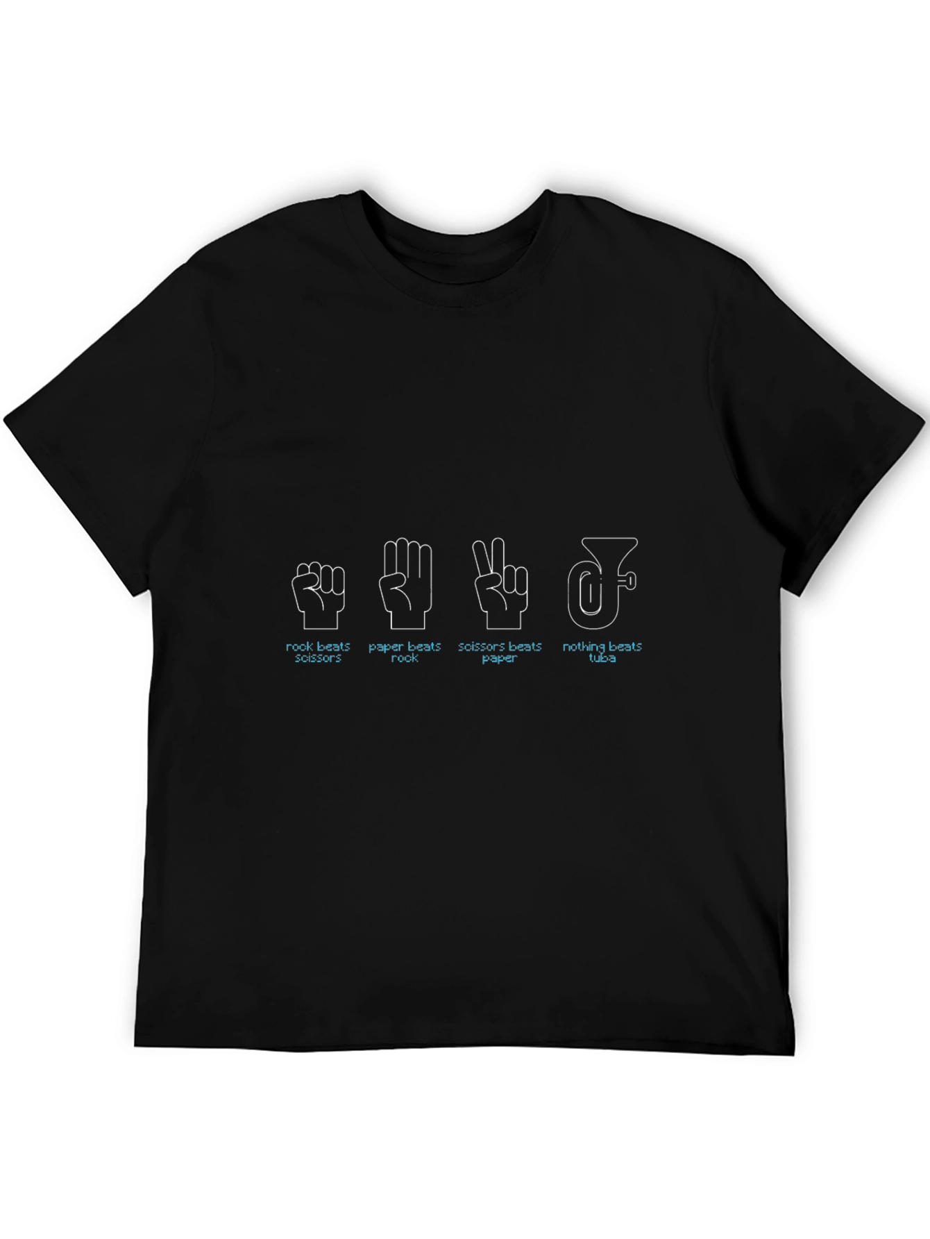 Rock Paper Scissors Tuba Graphic Tee - Black
