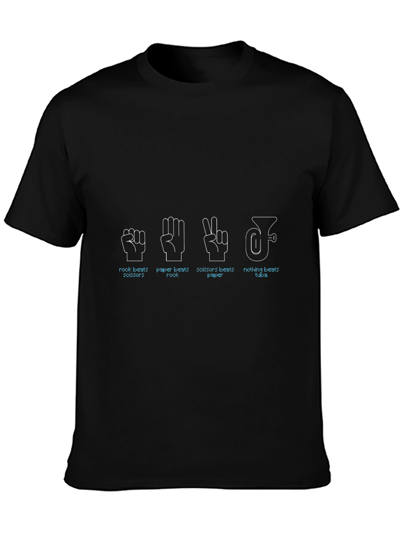 Rock Paper Scissors Tuba Graphic Tee - Black